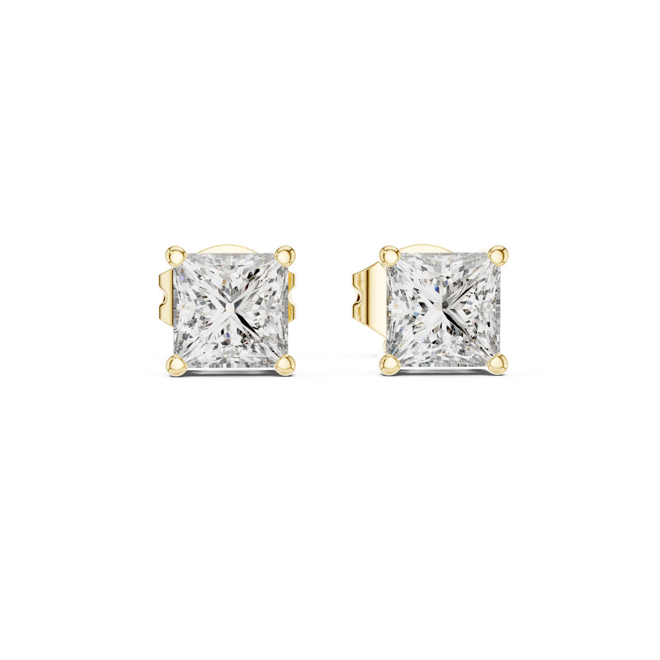 1.00 Ct. Classic Princess-Cut Diamond Stud Earrings (GER-0380)