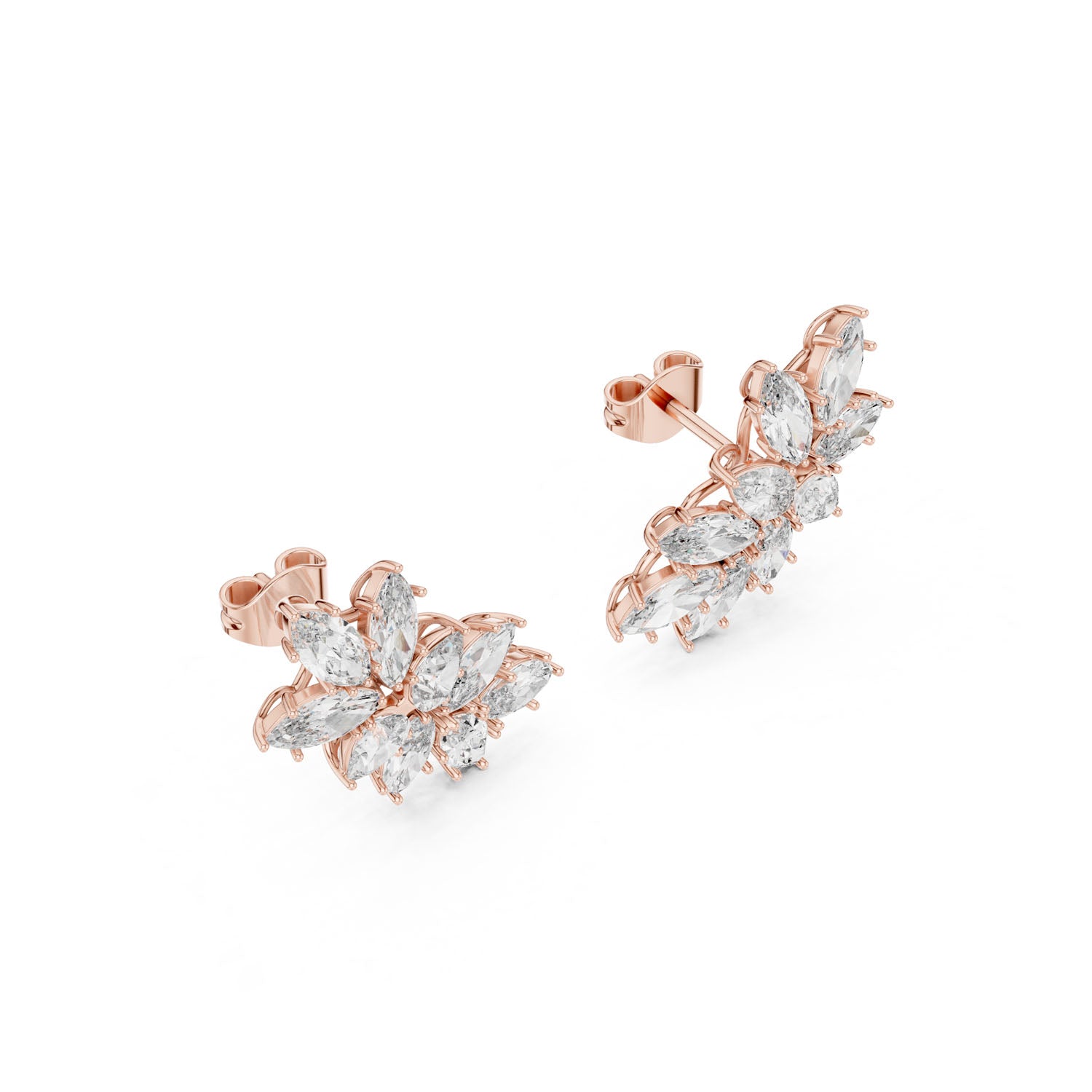 4.10 Ct. Marquise Diamond Cluster Earrings (GER-0383) 9