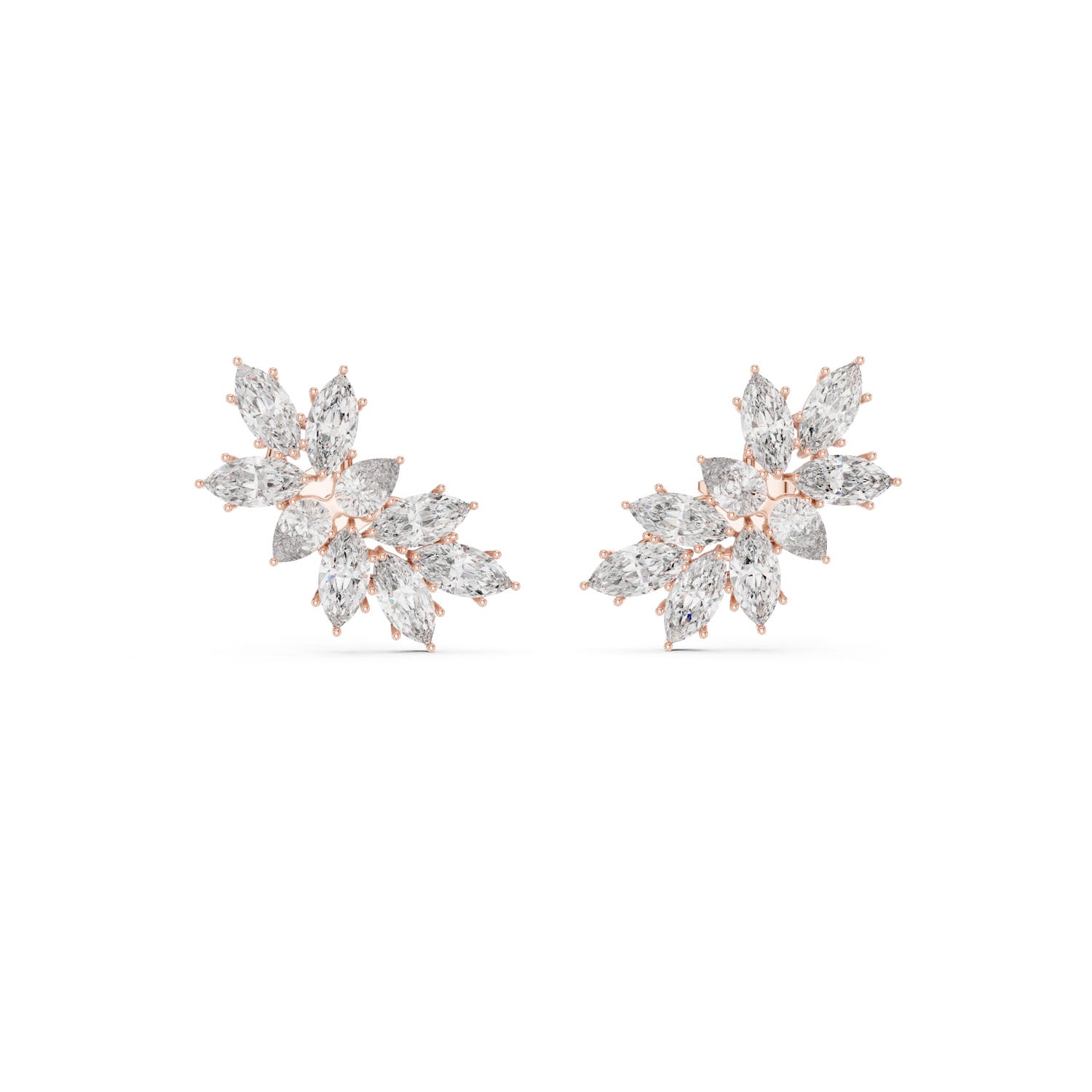 4.10 Ct. Marquise Diamond Cluster Earrings (GER-0383) 6