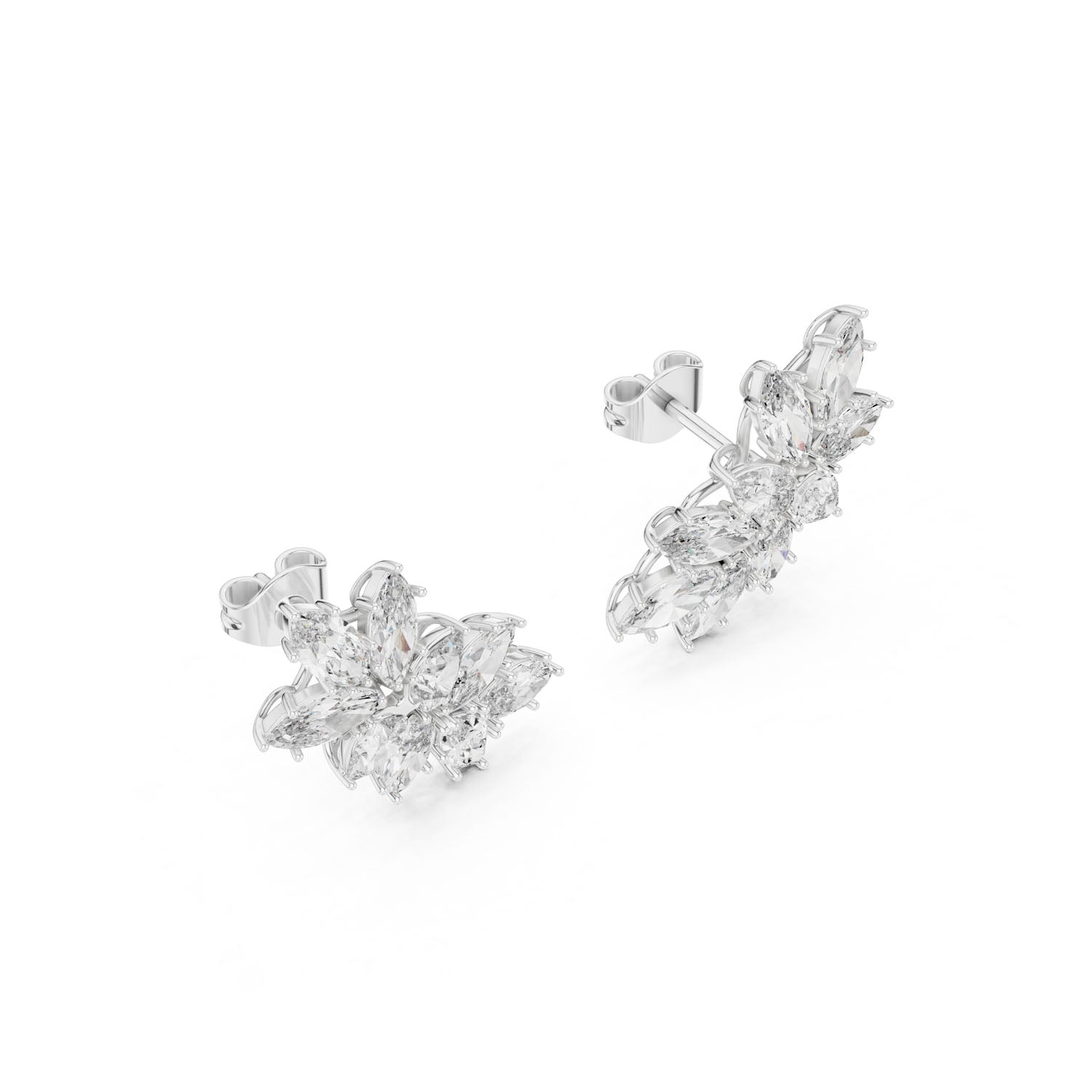 4.10 Ct. Marquise Diamond Cluster Earrings (GER-0383) 4
