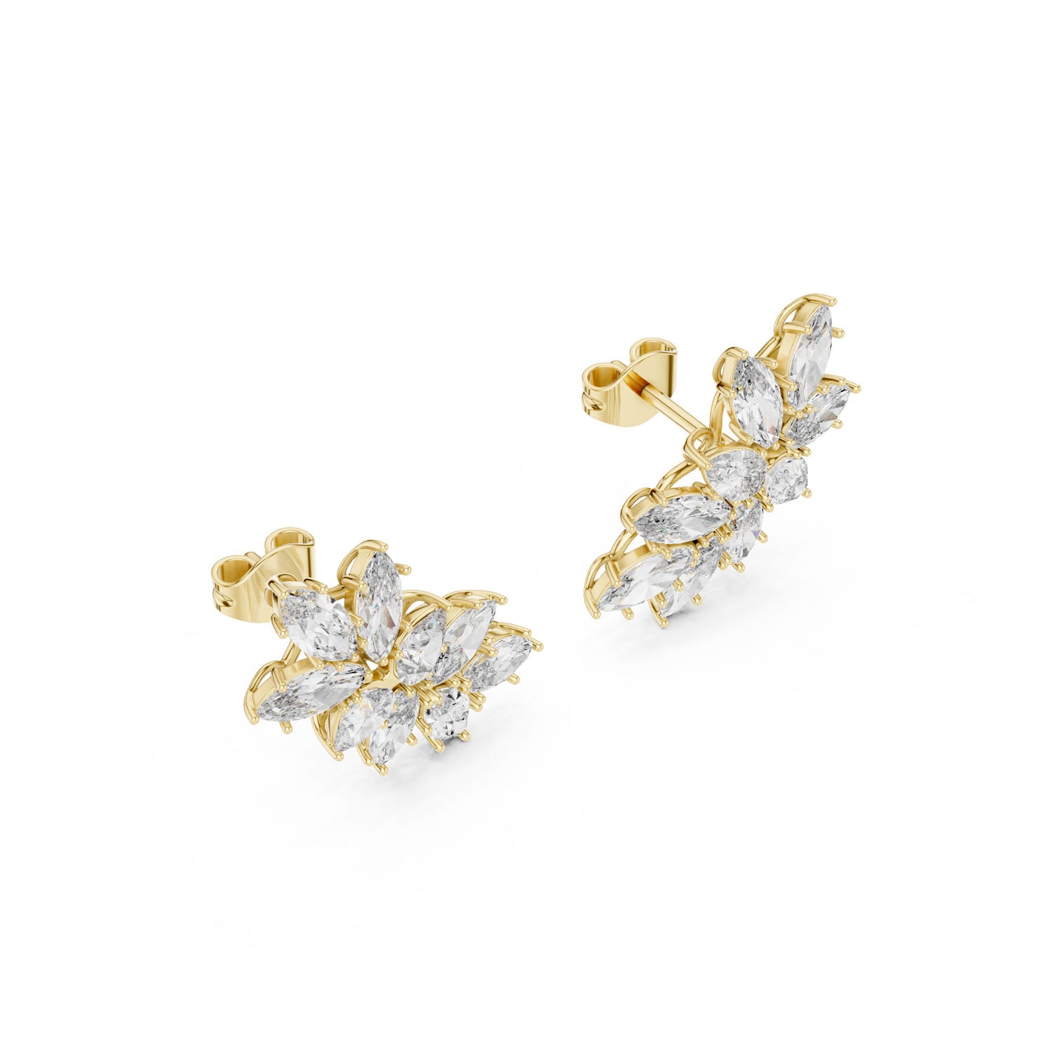 4.10 Ct. Marquise Diamond Cluster Earrings (GER-0383)