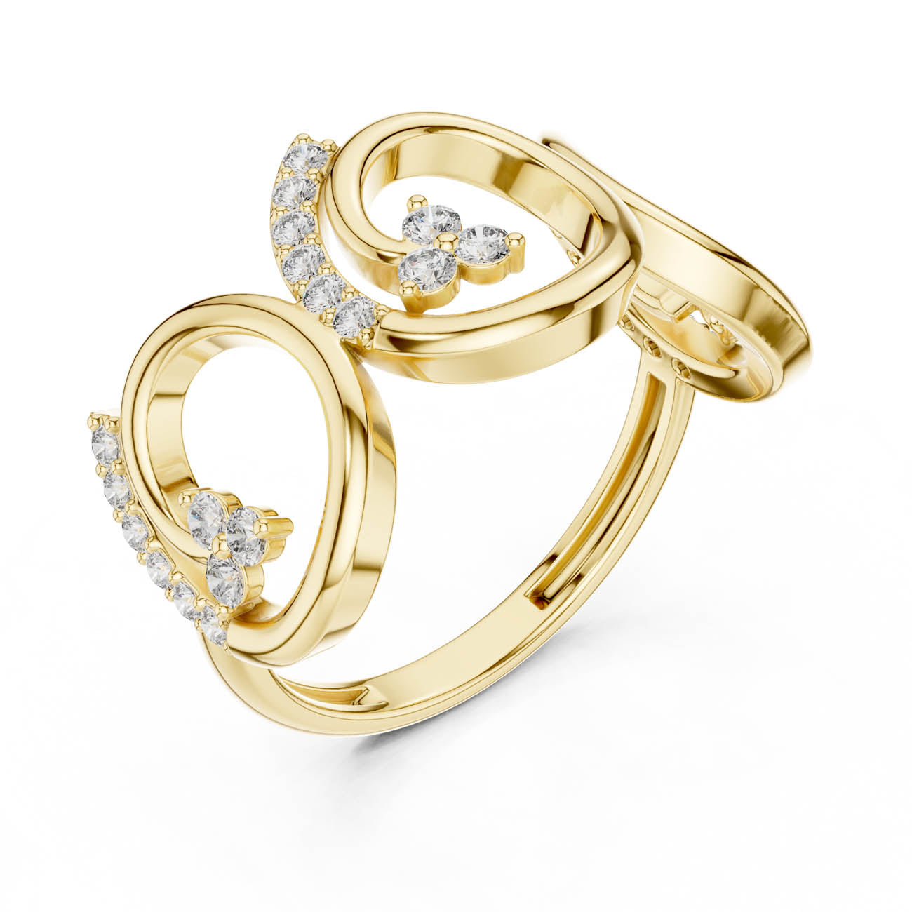 .28 Ct. Modern Open-Loop Diamond Ring (GHFTG)