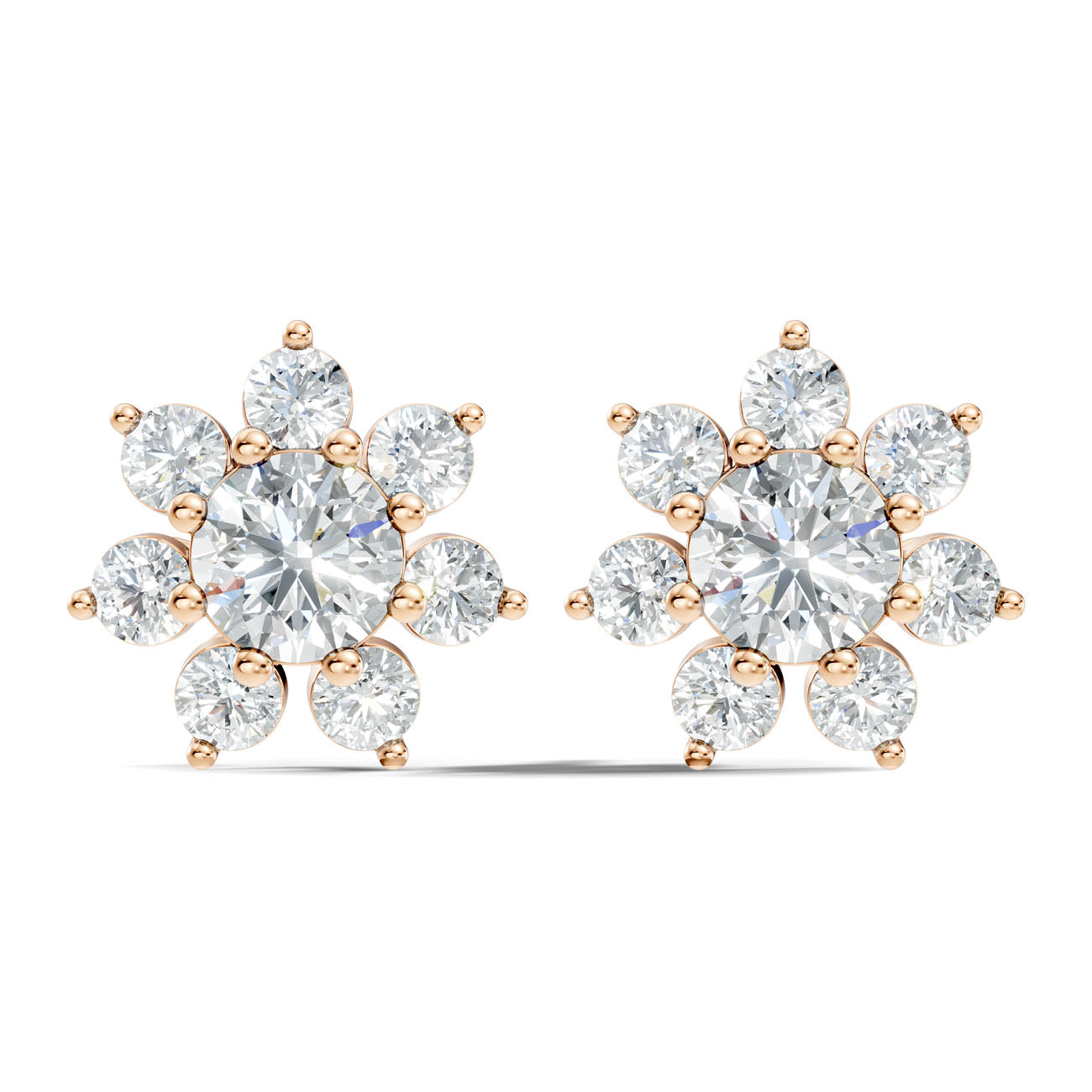 3.50 Ct. Round Diamond Floral Cluster Earrings (GJSER-101)