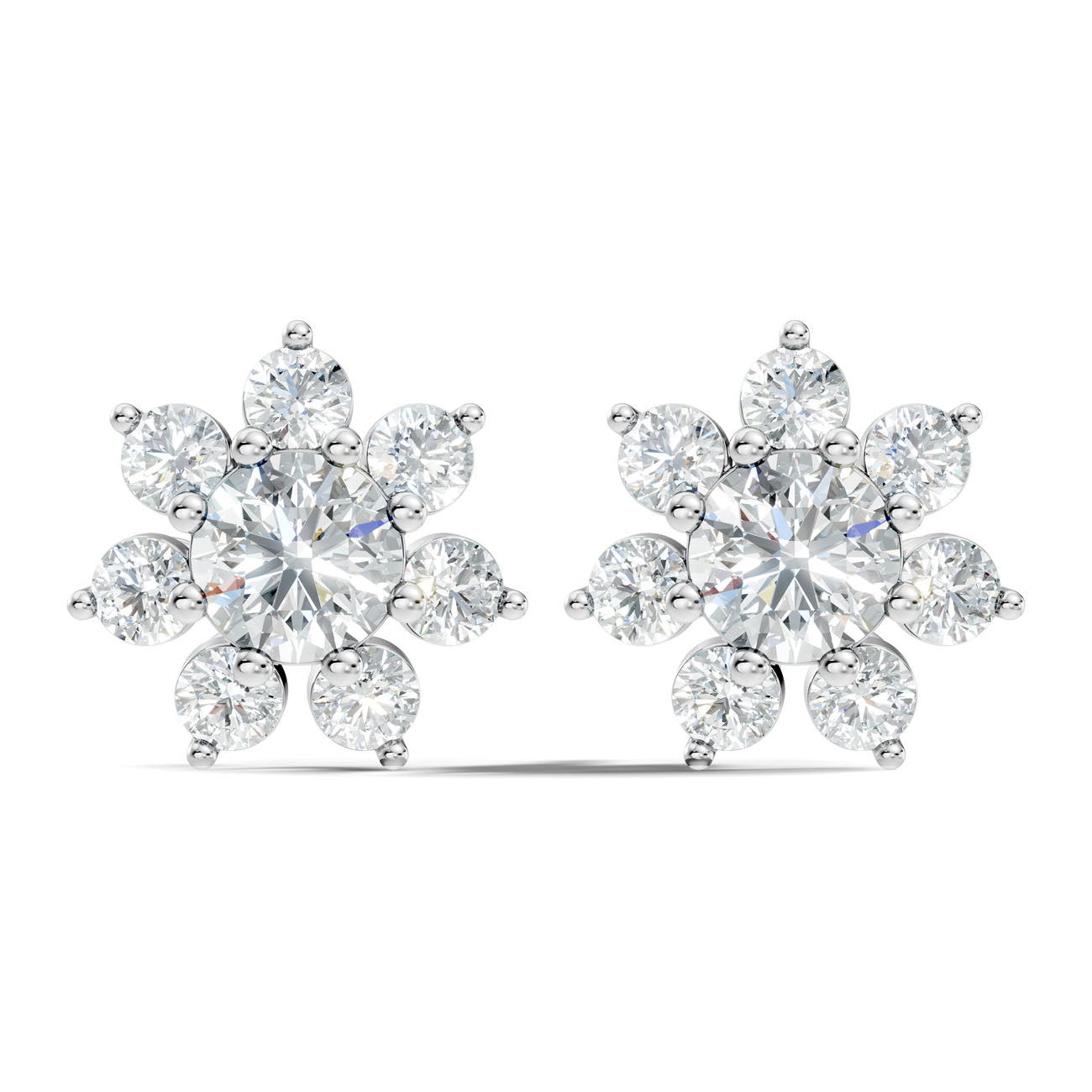 3.50 Ct. Round Diamond Floral Cluster Earrings (GJSER-101) 10