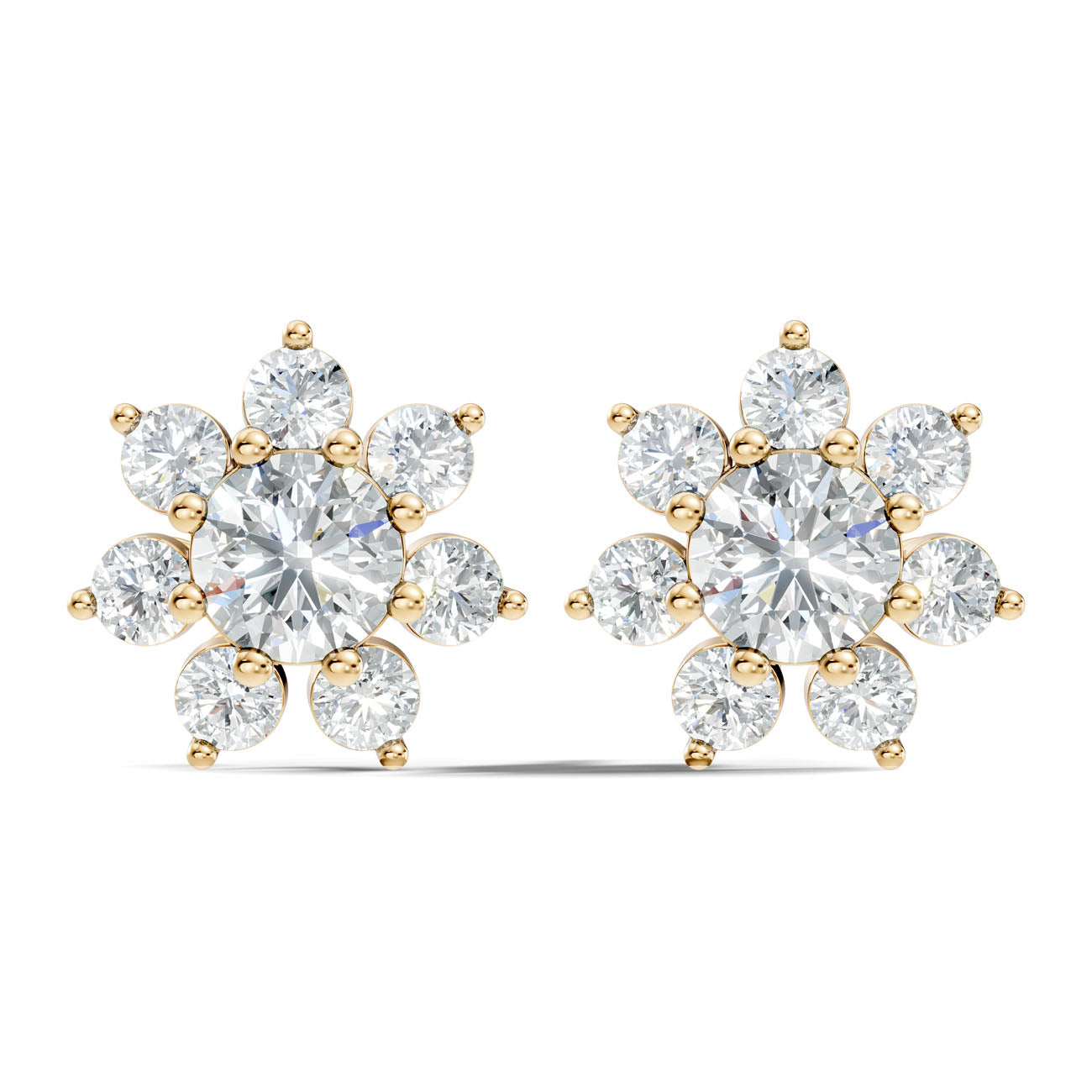 3.50 Ct. Round Diamond Floral Cluster Earrings (GJSER-101) 6