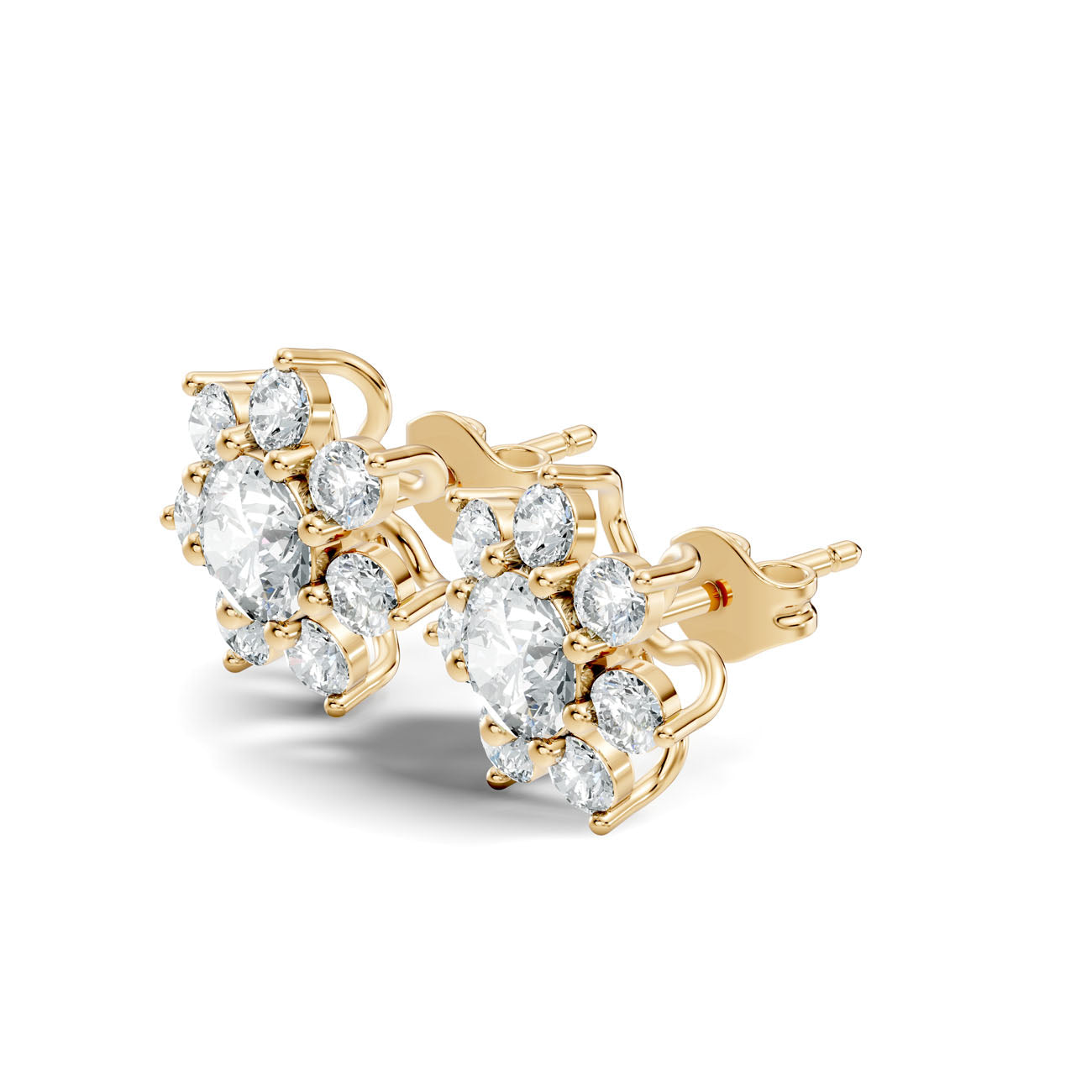 3.50 Ct. Round Diamond Floral Cluster Earrings (GJSER-101) 7