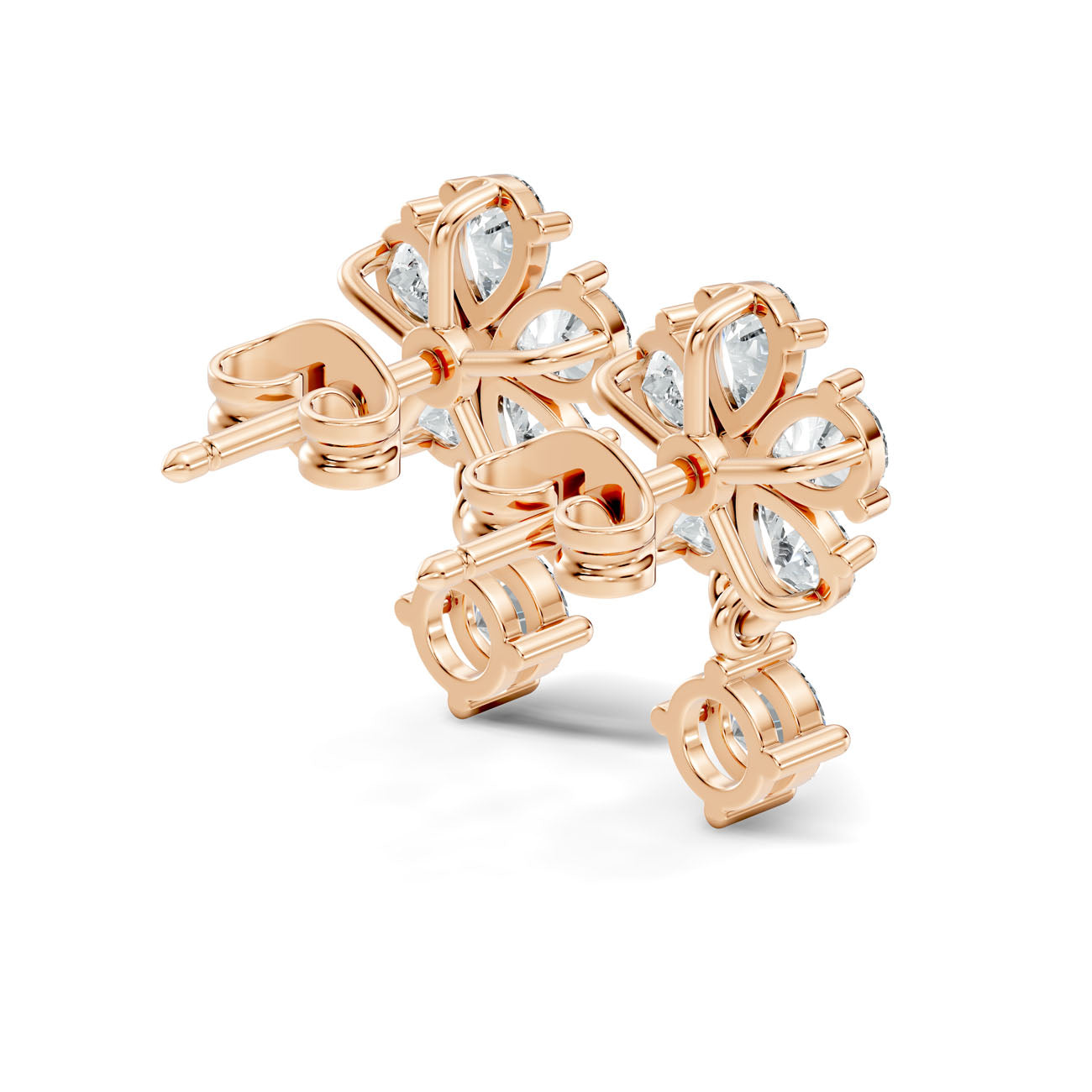 1.66 Ct. Round Diamond Floral Drop Earrings (GJSER-102) 11