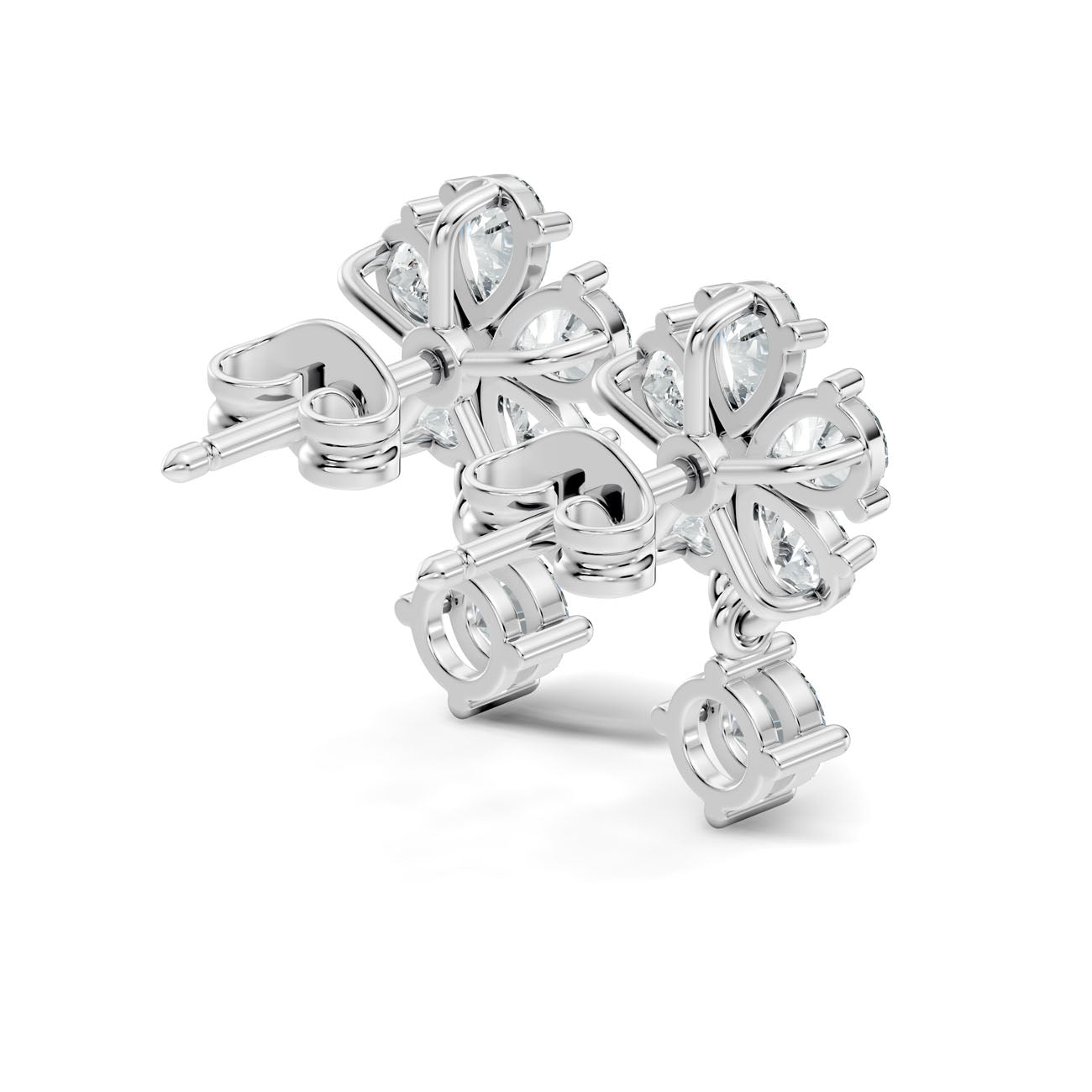 1.66 Ct. Round Diamond Floral Drop Earrings (GJSER-102) 9
