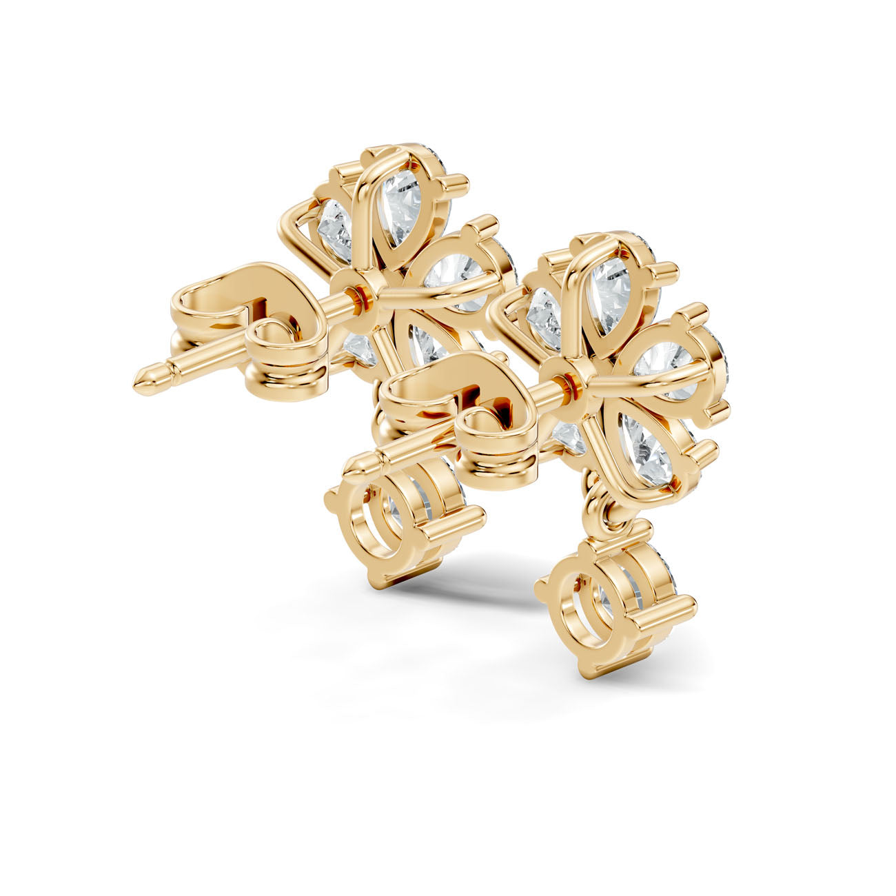 1.66 Ct. Round Diamond Floral Drop Earrings (GJSER-102) 5