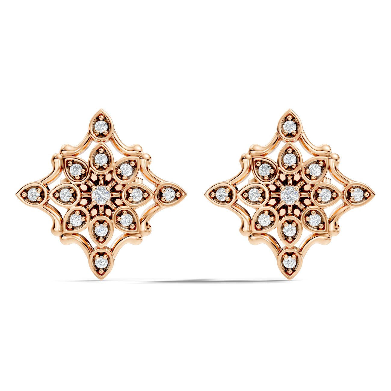 .14 Ct. Round Diamond Vintage-Inspired Cluster Earrings (GJSER-107) 3