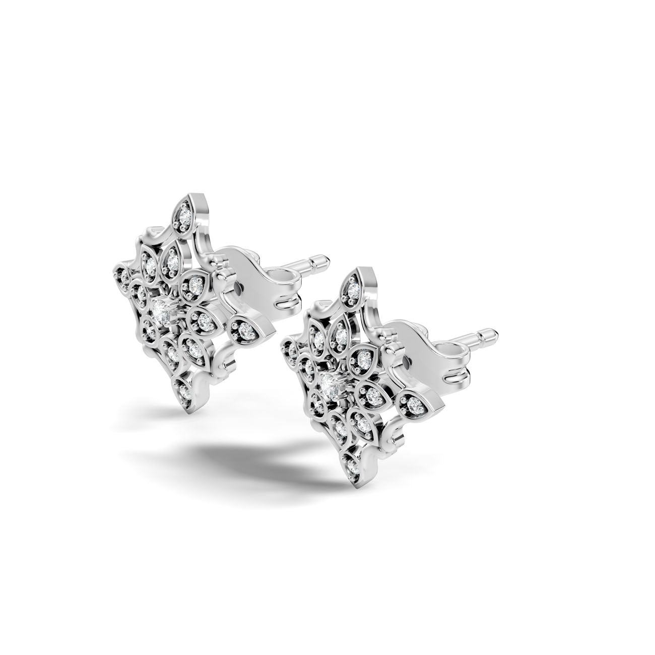 .14 Ct. Round Diamond Vintage-Inspired Cluster Earrings (GJSER-107) 6
