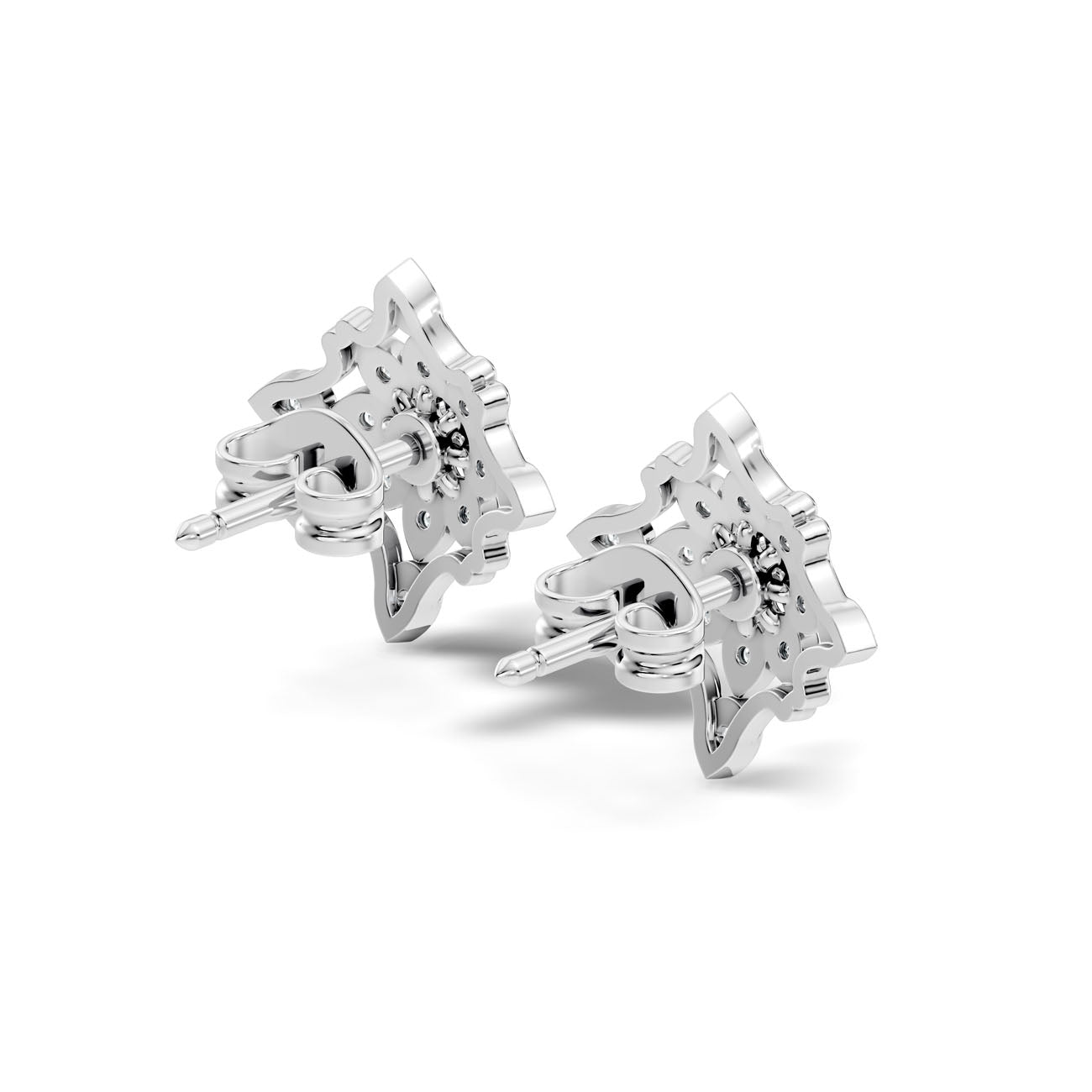 .14 Ct. Round Diamond Vintage-Inspired Cluster Earrings (GJSER-107) 8