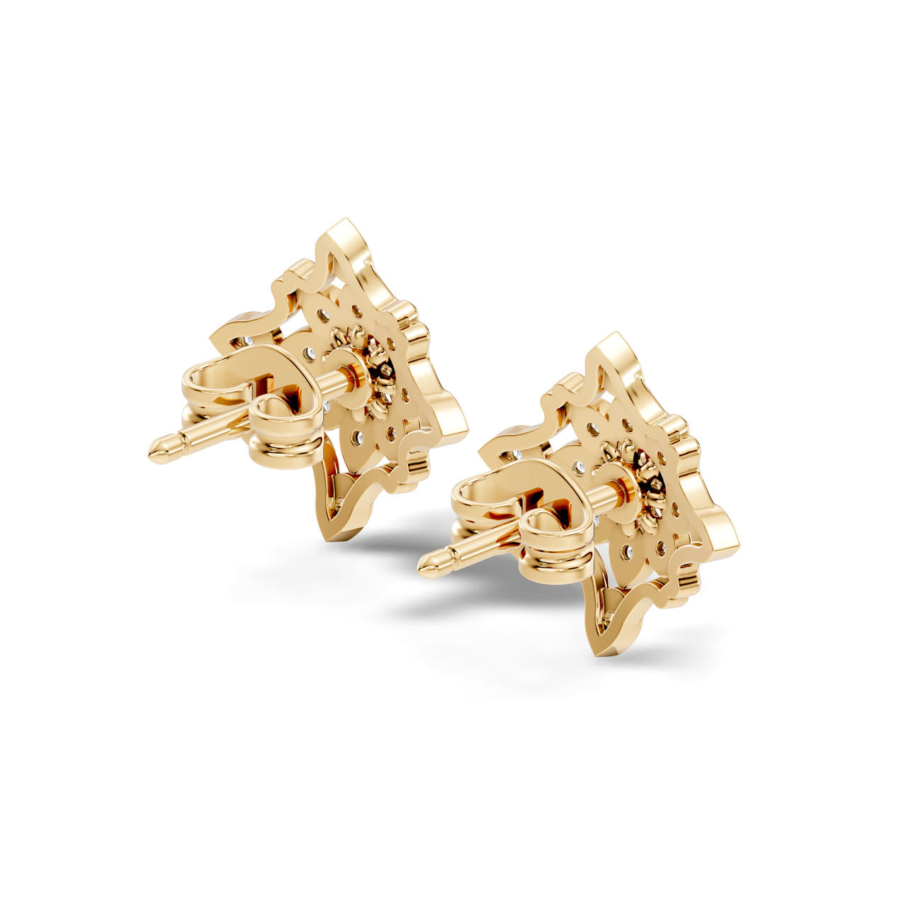 .14 Ct. Round Diamond Vintage-Inspired Cluster Earrings (GJSER-107) 11