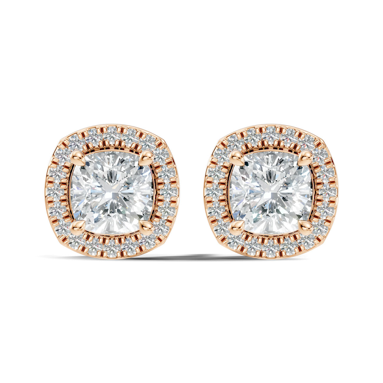 1.06 Ct. Cushion Shape Diamond Double Halo Earrings (GJSER-111) 7