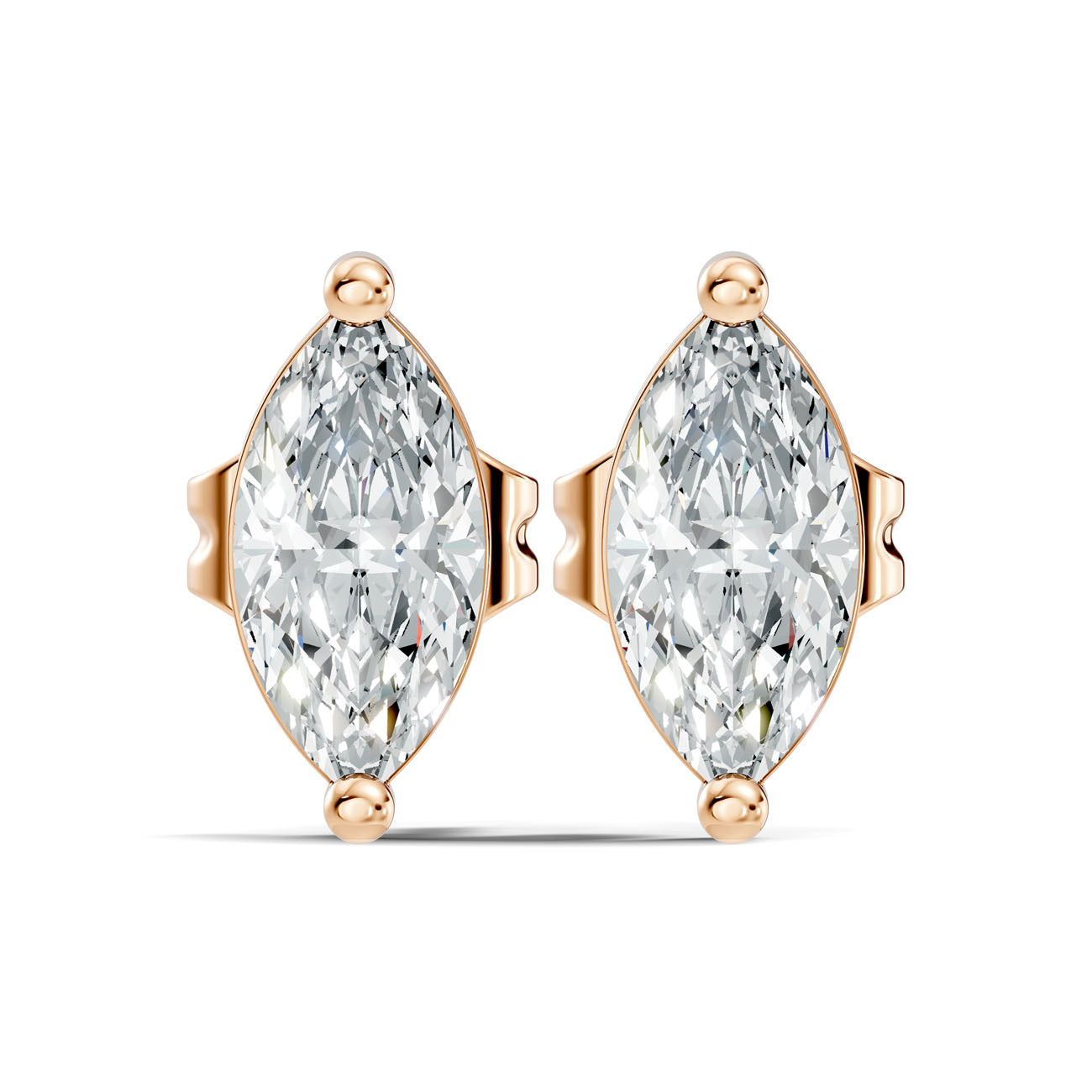 1.27 Ct. Marquise Diamond Solitaire Stud Earrings in Two-Prong Setting (GJSER-114) 10