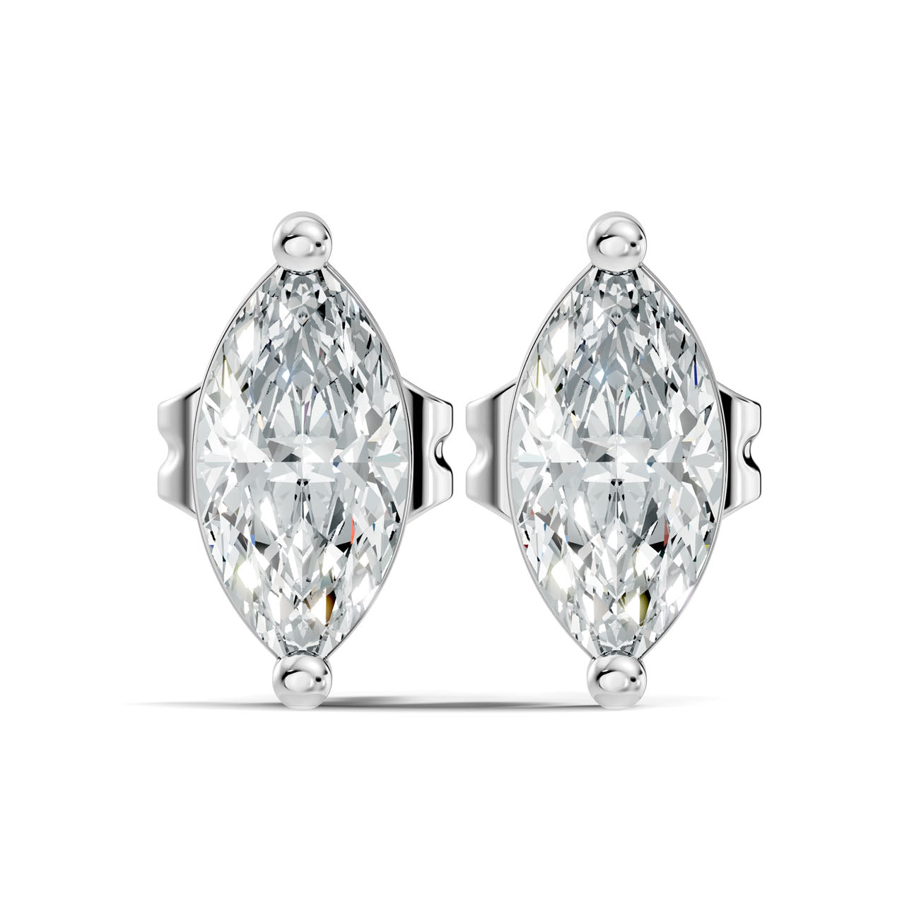 1.27 Ct. Marquise Diamond Solitaire Stud Earrings in Two-Prong Setting (GJSER-114)