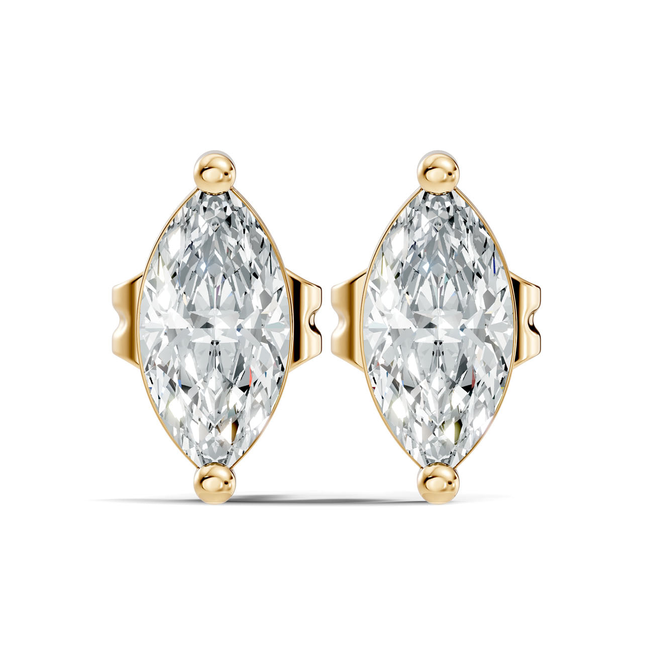 1.27 Ct. Marquise Diamond Solitaire Stud Earrings in Two-Prong Setting (GJSER-114) 3