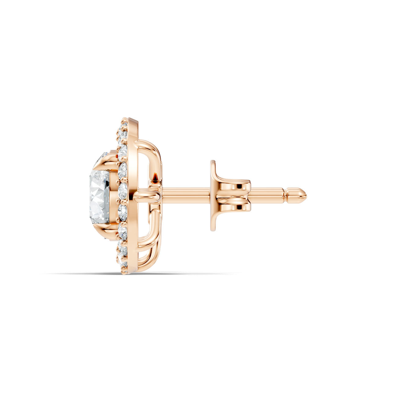 2.12 Ct. Round Diamond Halo Earrings with Open Gallery (GJSER-115) 4