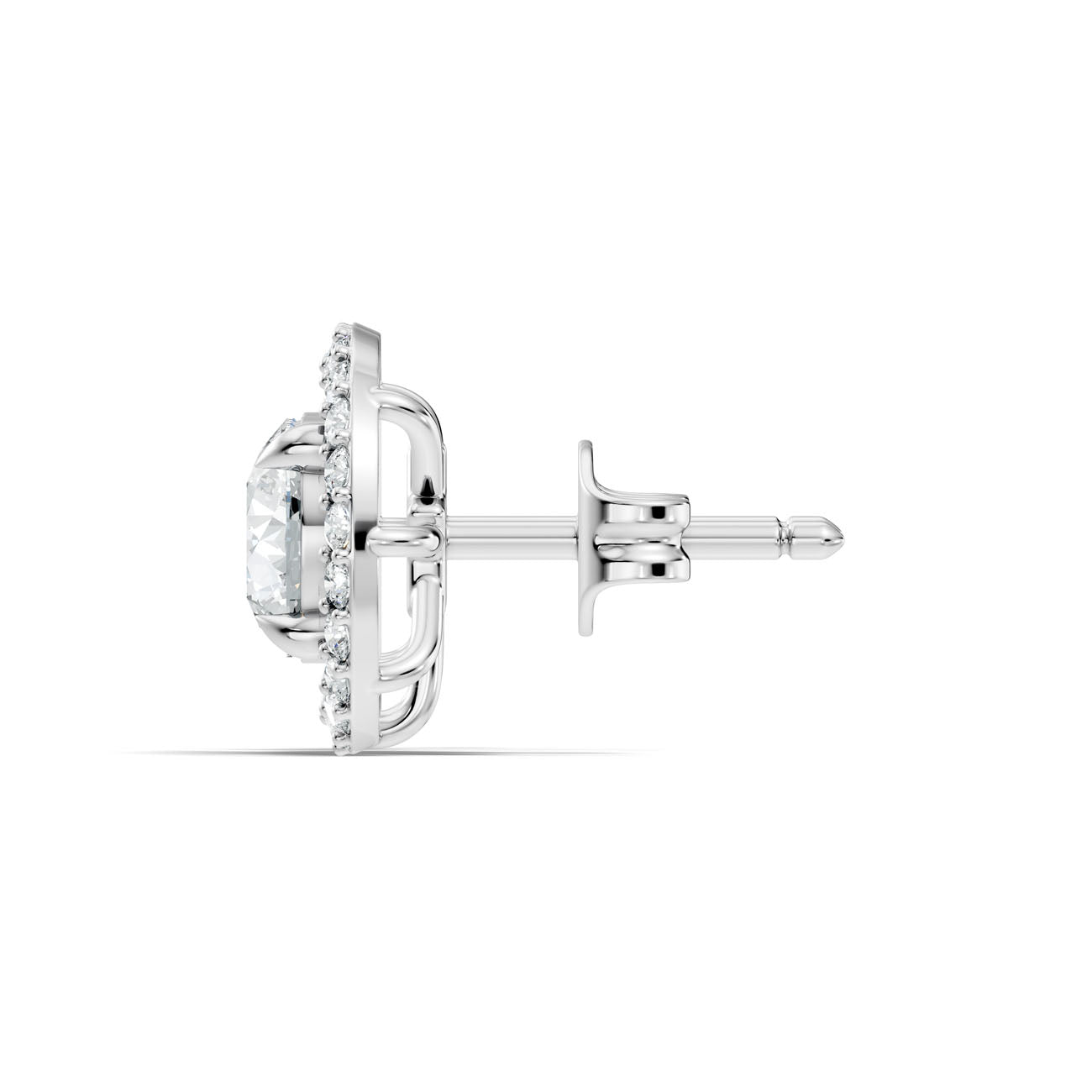2.12 Ct. Round Diamond Halo Earrings with Open Gallery (GJSER-115) 10