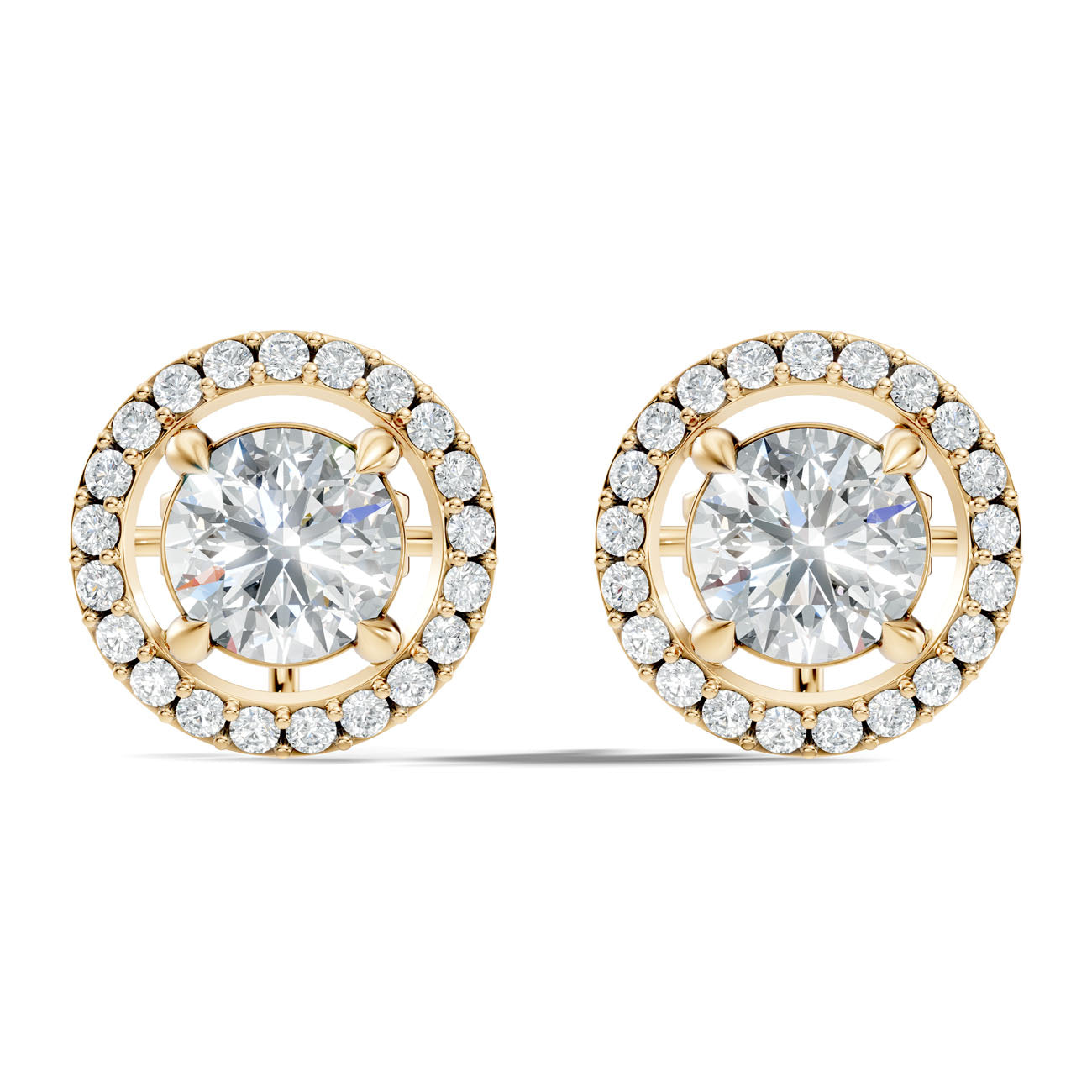 2.12 Ct. Round Diamond Halo Earrings with Open Gallery (GJSER-115) 3