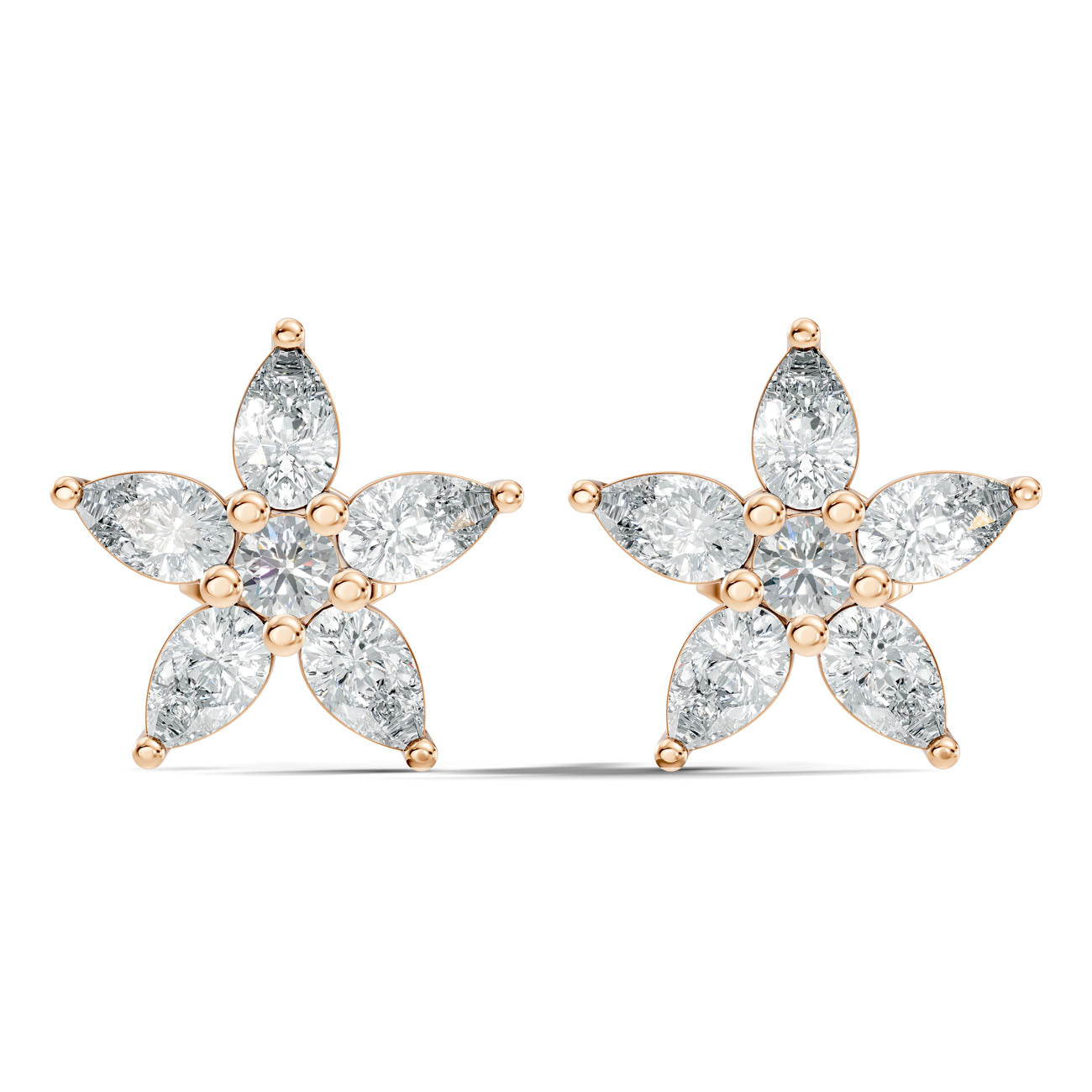 1.80 Ct. Round and Pear Diamond Floral Cluster Earrings (GJSER-123) 6