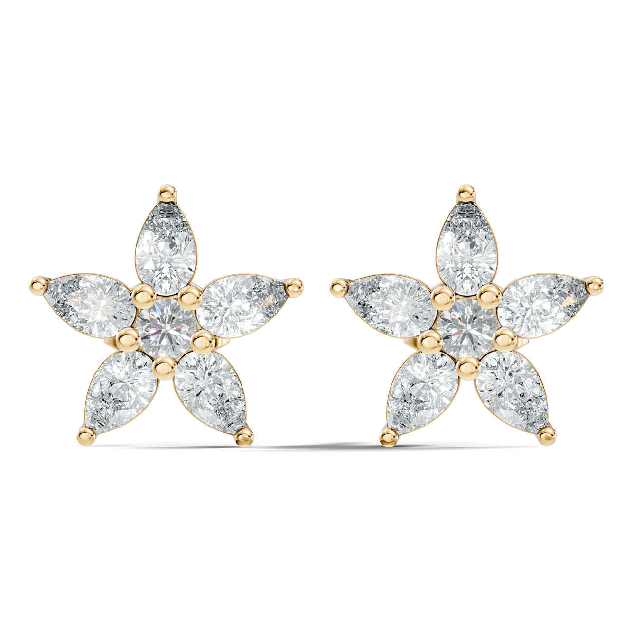 1.80 Ct. Round and Pear Diamond Floral Cluster Earrings (GJSER-123) 3