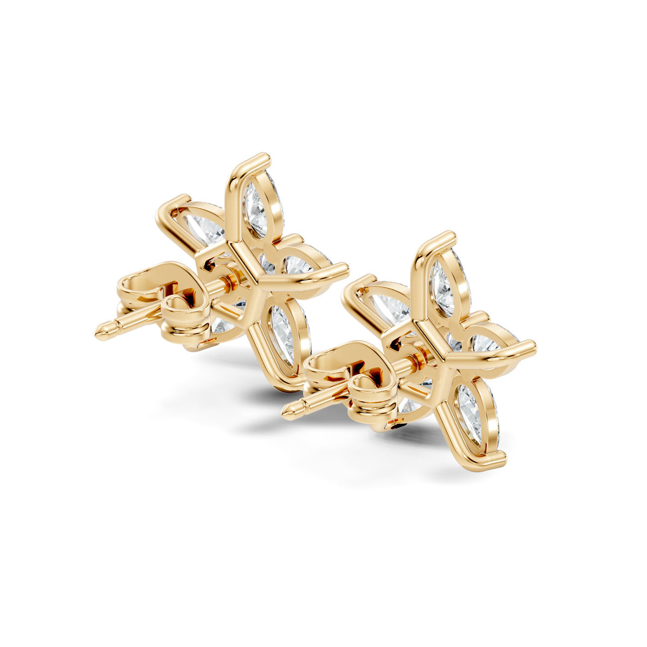 1.80 Ct. Round and Pear Diamond Floral Cluster Earrings (GJSER-123) 12