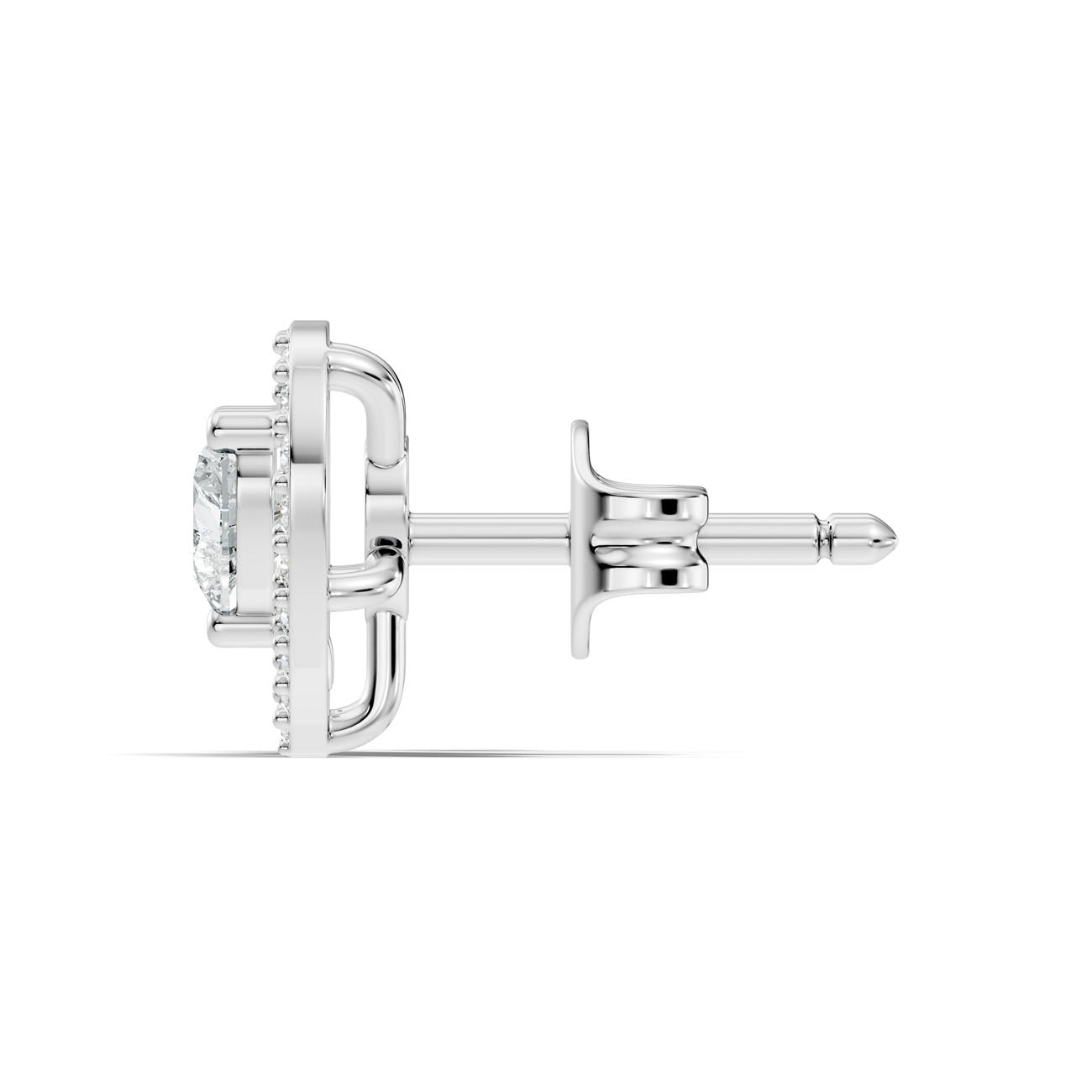 .65 Ct. Heart Shape Diamond Halo Earrings with Open Frame (GJSER-124) 4