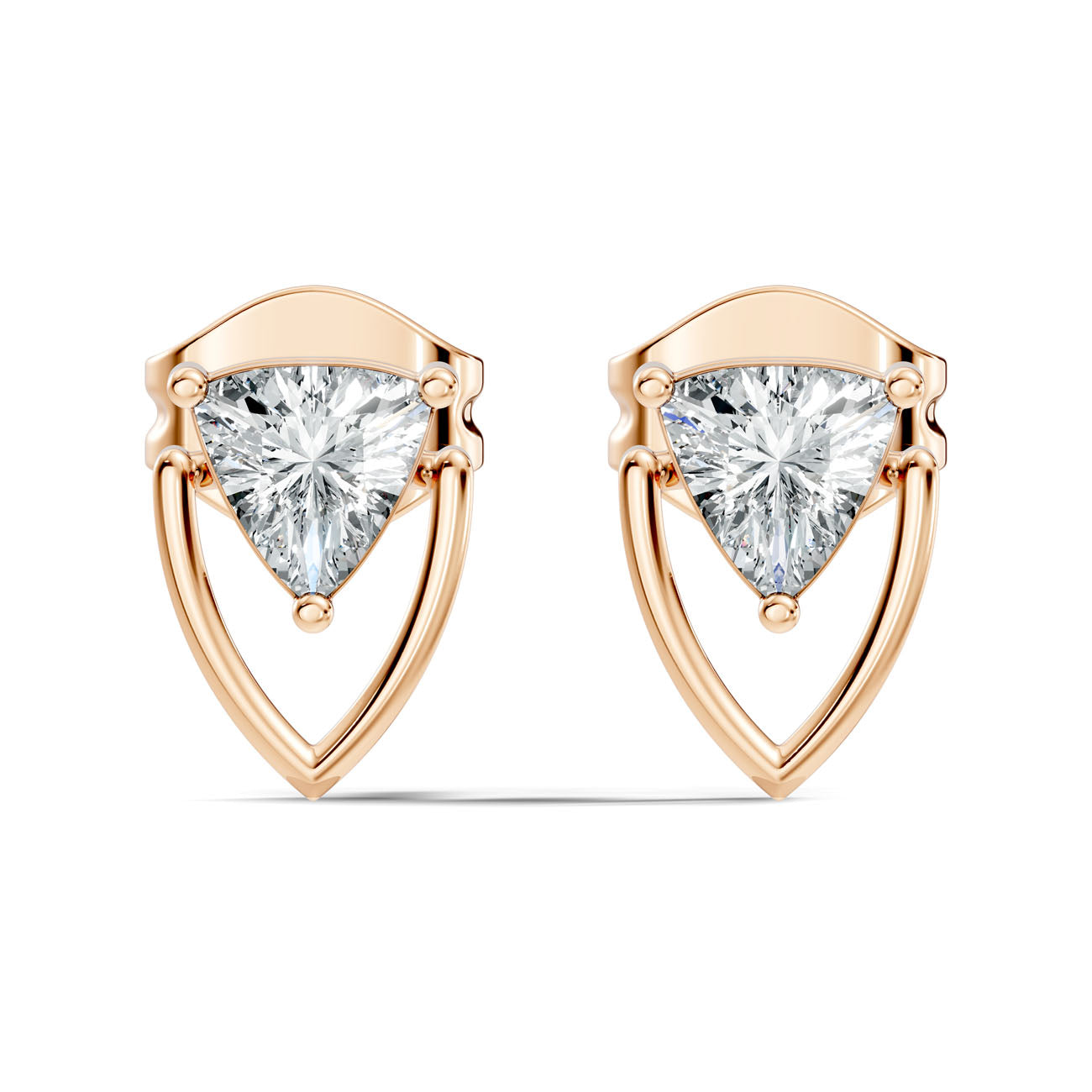 .50 Ct. Trillion Diamond Stud Earrings in Open Shield Frame (GJSER-125) 6