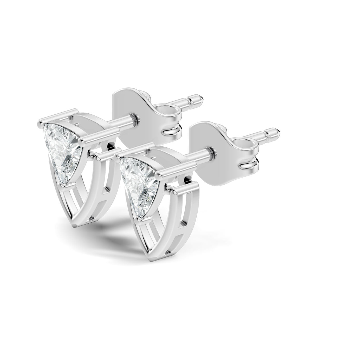 .50 Ct. Trillion Diamond Stud Earrings in Open Shield Frame (GJSER-125) 7