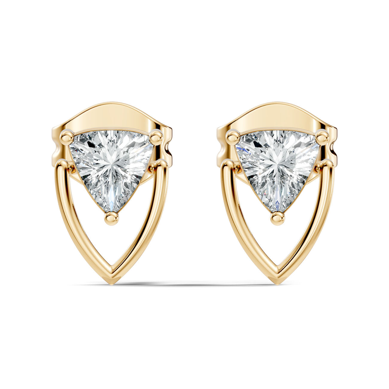 .50 Ct. Trillion Diamond Stud Earrings in Open Shield Frame (GJSER-125) 3