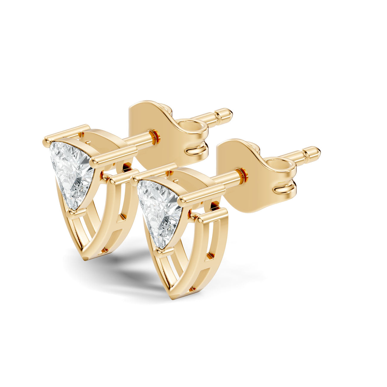 .50 Ct. Trillion Diamond Stud Earrings in Open Shield Frame (GJSER-125) 10