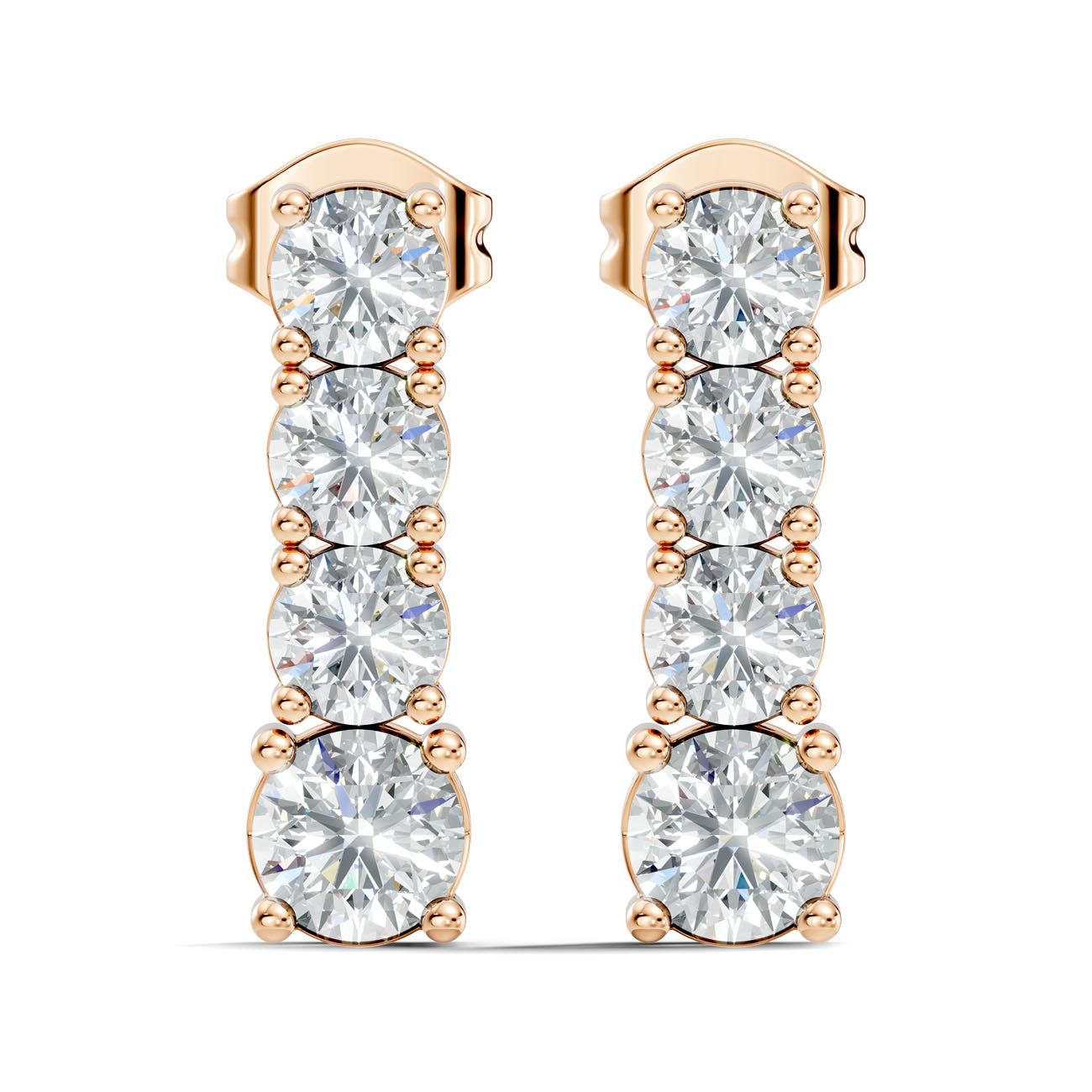 2.06 Ct. Graduated Round Diamond Drop Earrings (GJSER-144) 6