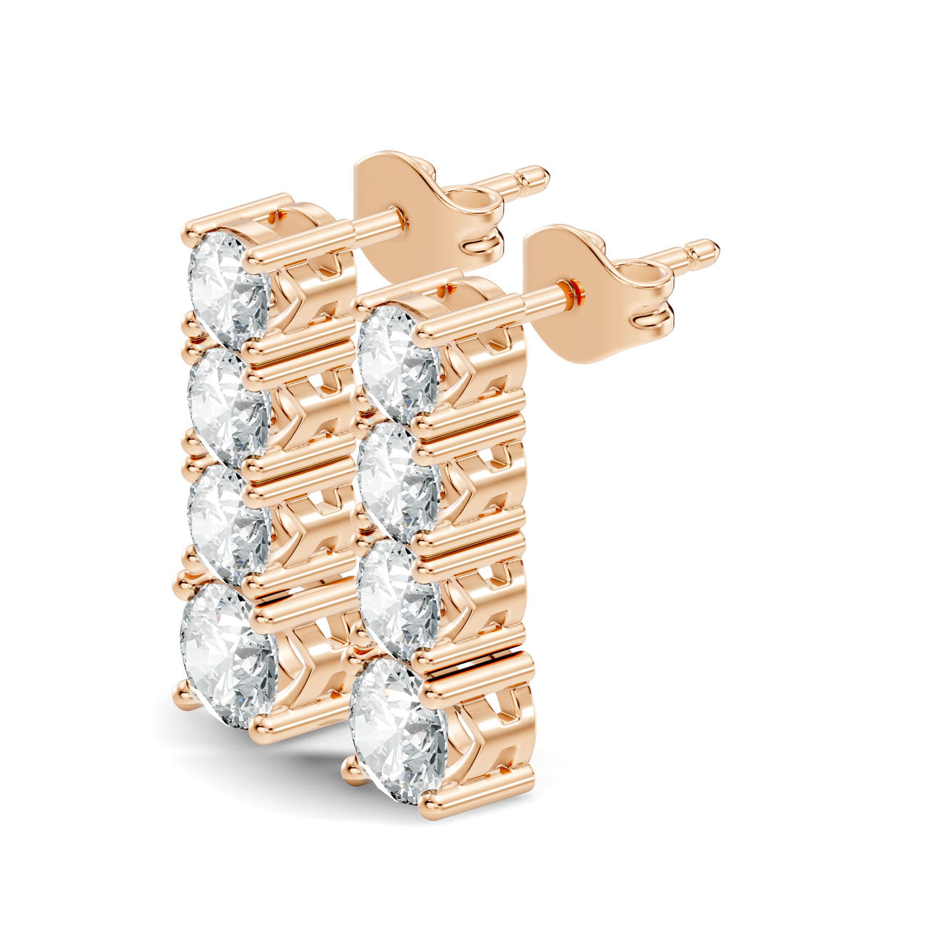 2.06 Ct. Graduated Round Diamond Drop Earrings (GJSER-144)