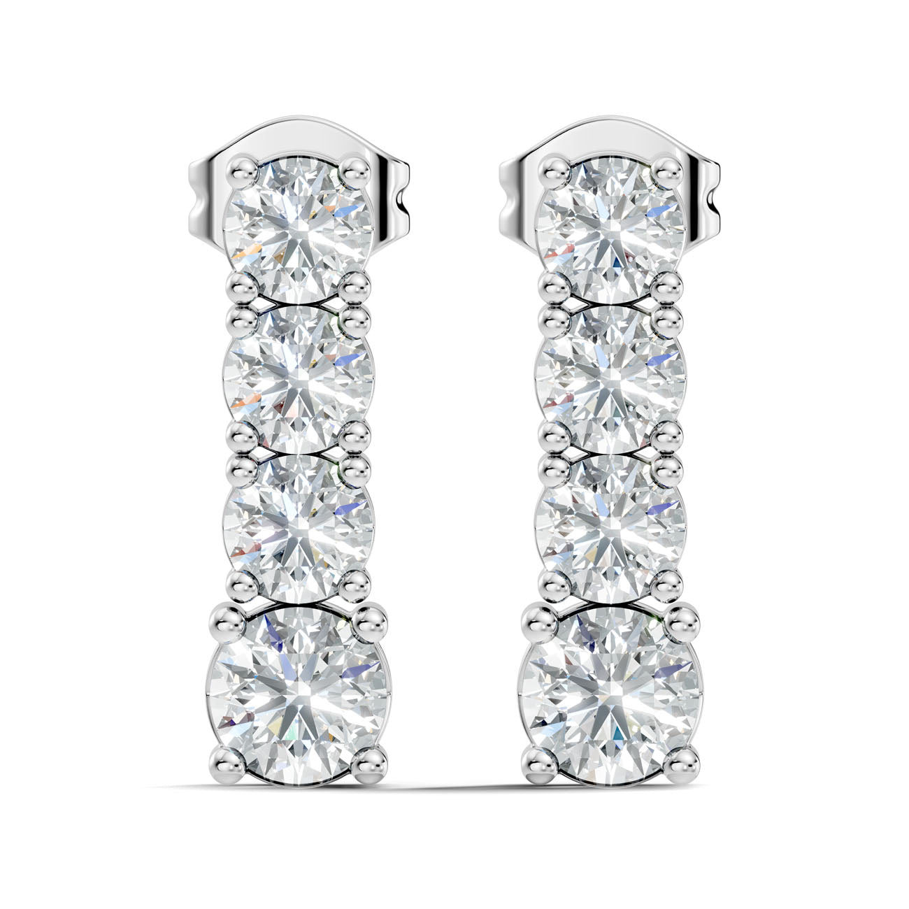 2.06 Ct. Graduated Round Diamond Drop Earrings (GJSER-144)