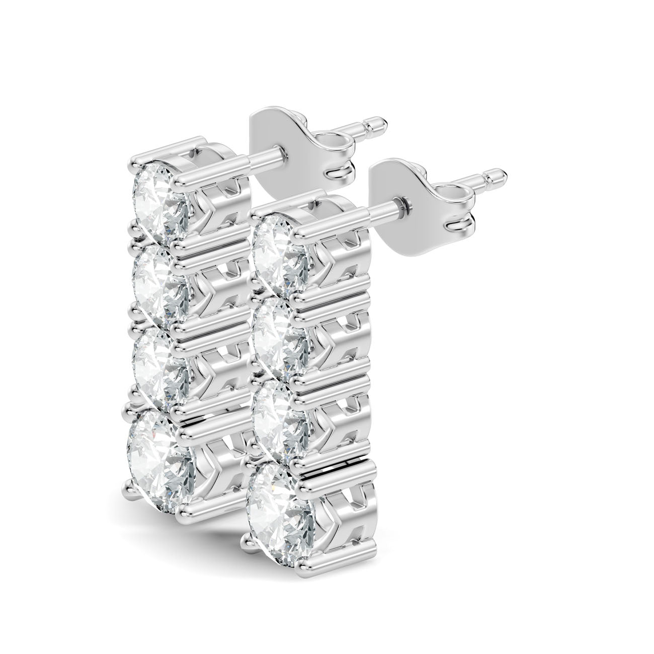 2.06 Ct. Graduated Round Diamond Drop Earrings (GJSER-144) 7