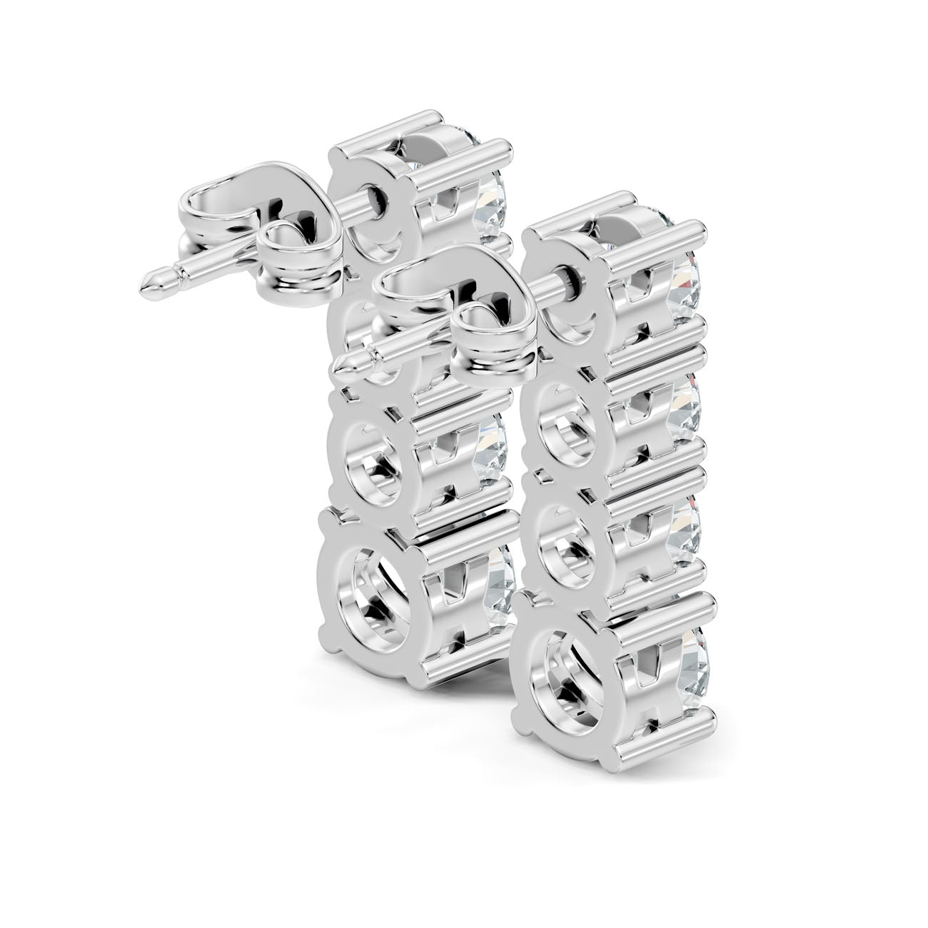 2.06 Ct. Graduated Round Diamond Drop Earrings (GJSER-144) 9