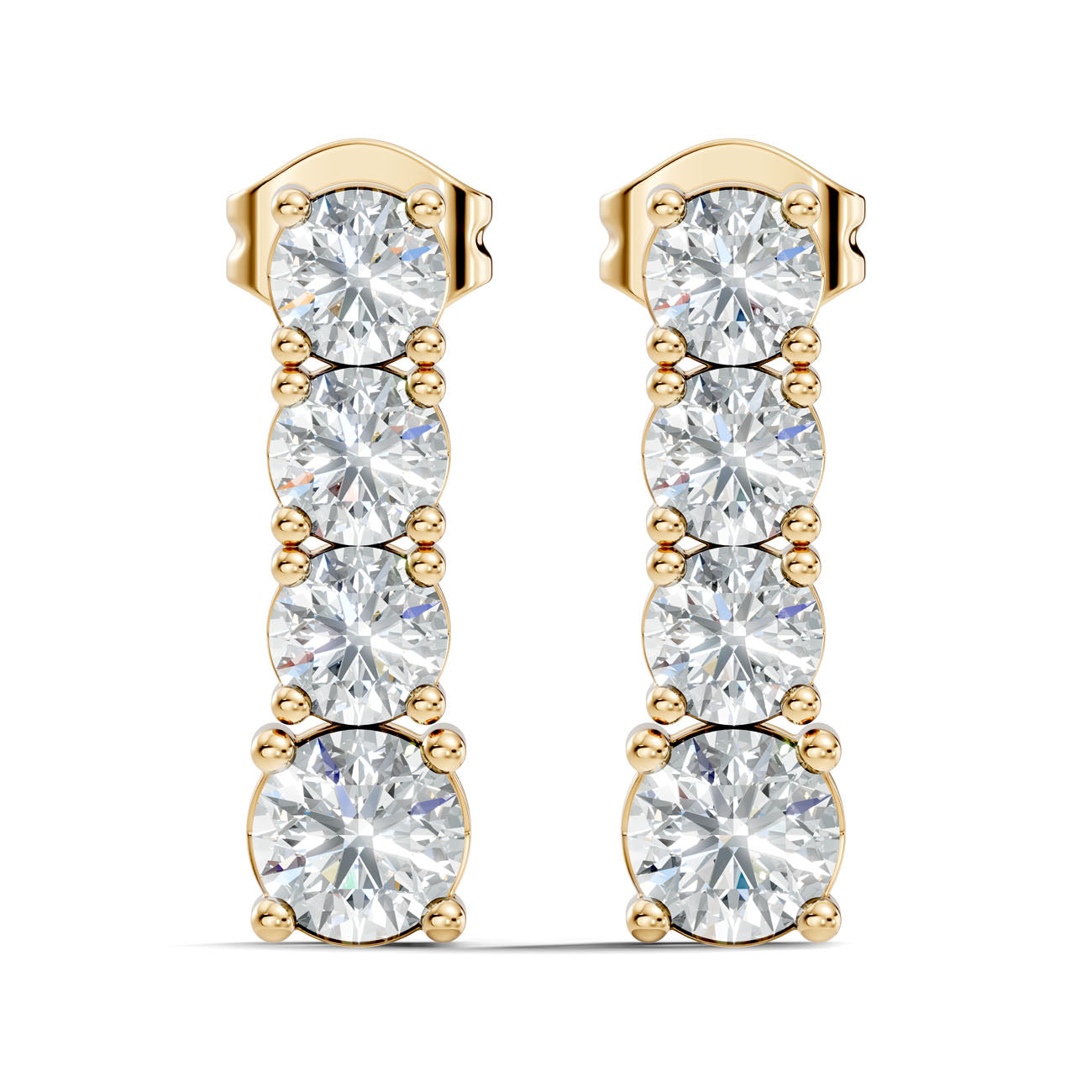 2.06 Ct. Graduated Round Diamond Drop Earrings (GJSER-144) 3