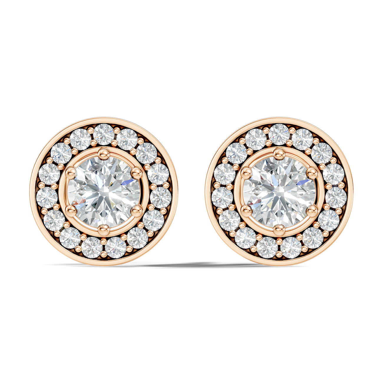 1.20 Ct. Round Diamond Halo Earrings with Bezel-Inspired Frame (GJSER-145) 6