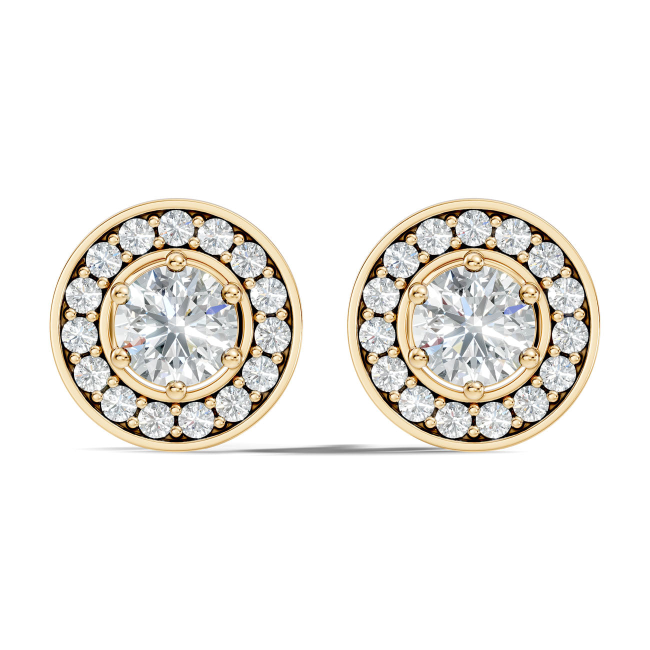 1.20 Ct. Round Diamond Halo Earrings with Bezel-Inspired Frame (GJSER-145) 3