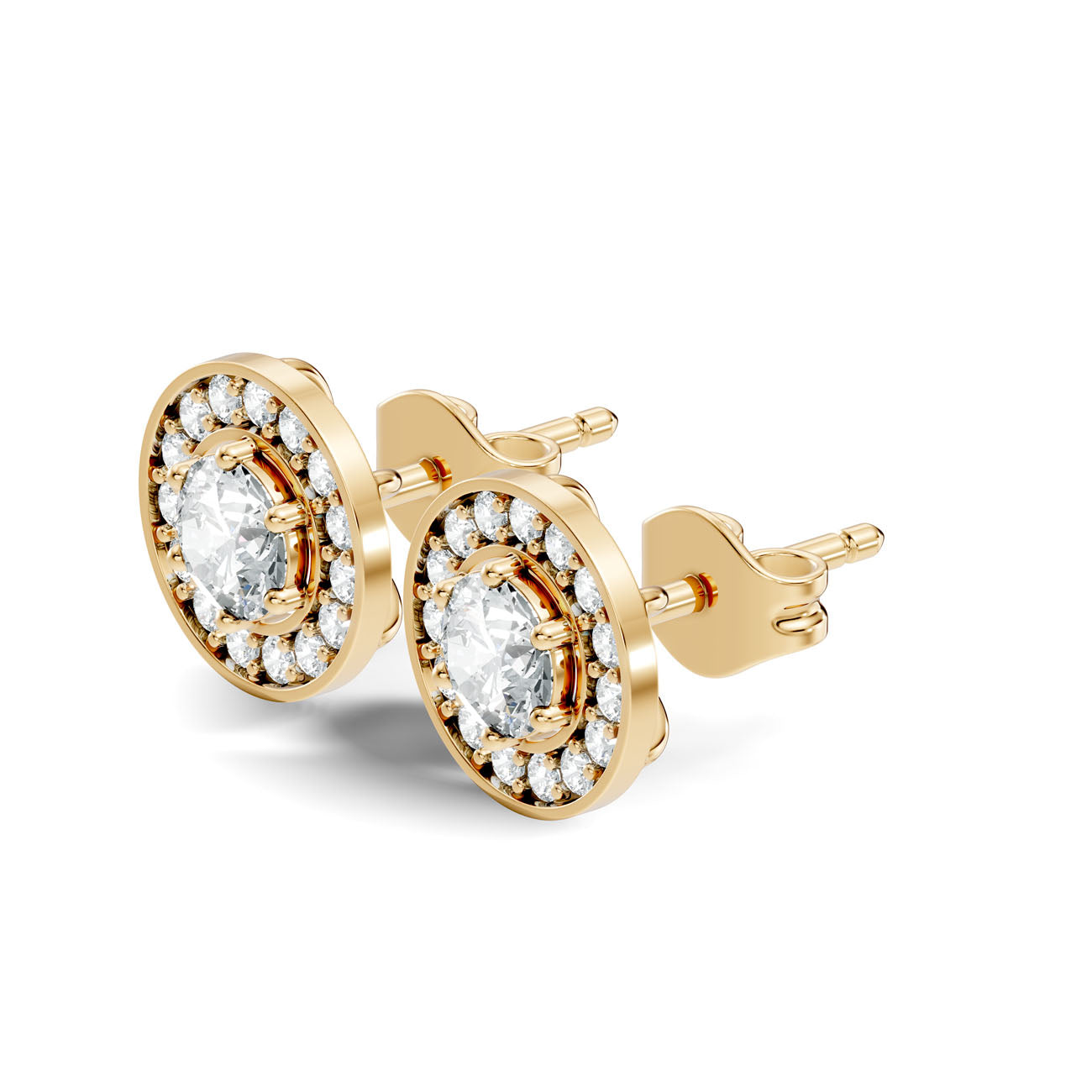 1.20 Ct. Round Diamond Halo Earrings with Bezel-Inspired Frame (GJSER-145) 10