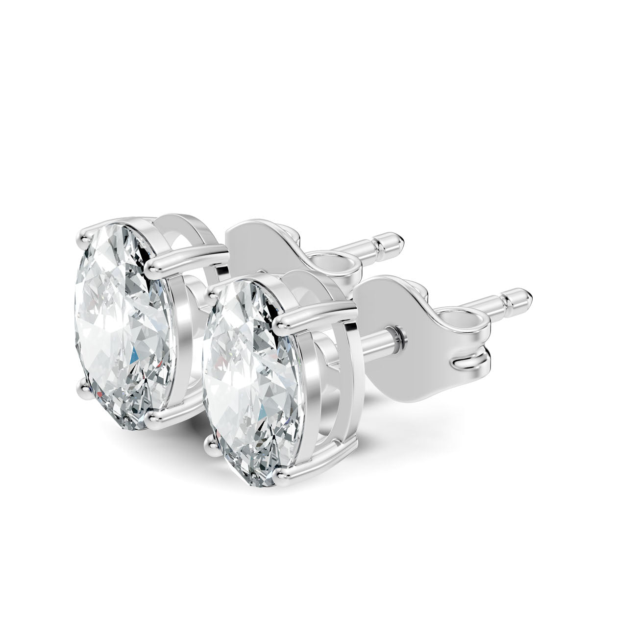 1.80 Ct. Classic Oval Diamond Stud Earrings with Four-Prong Setting (GJSER-146) 7