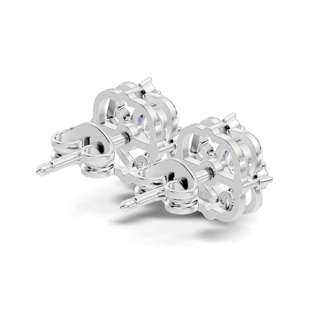 .75 Ct. Round Diamond Cluster Earrings with Open Halo (GJSER-178) 9