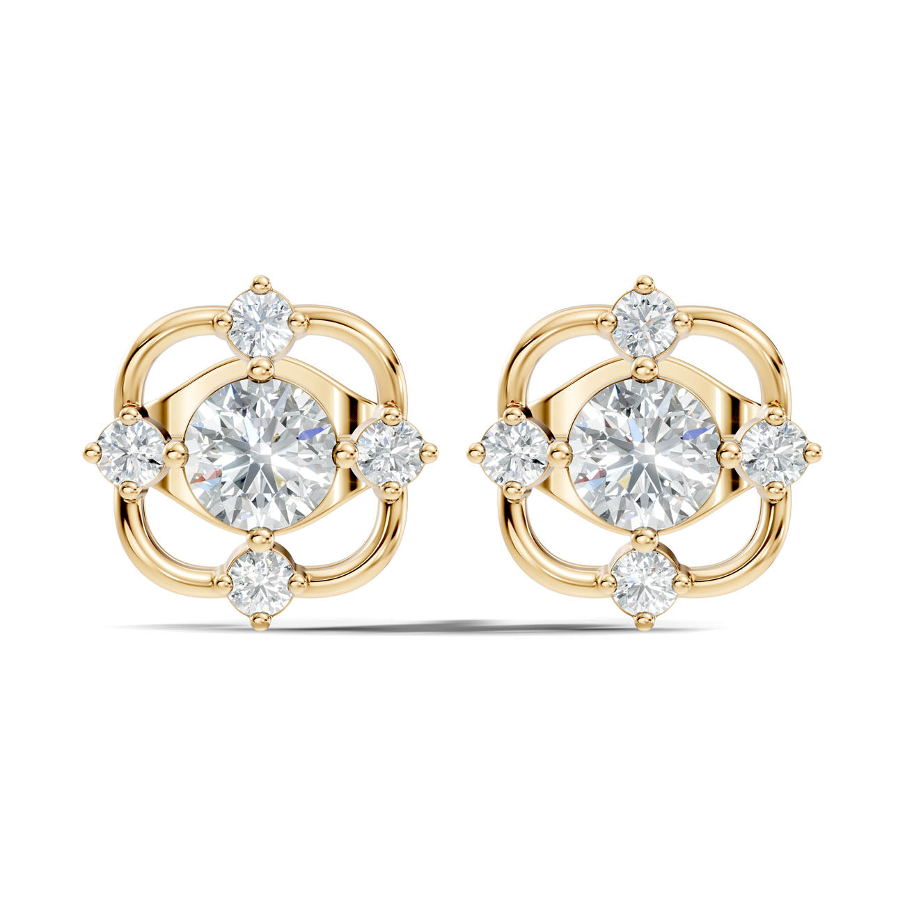.75 Ct. Round Diamond Cluster Earrings with Open Halo (GJSER-178) 6