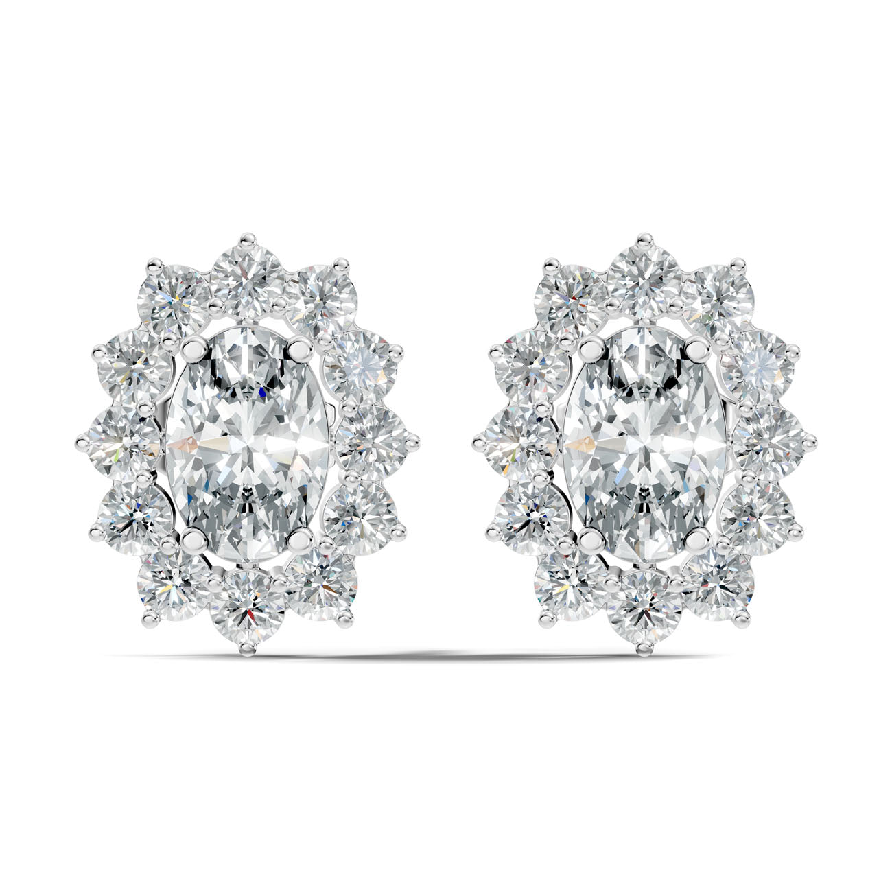 3.75 Ct. Oval Diamond Halo Earrings (GJSER-183)