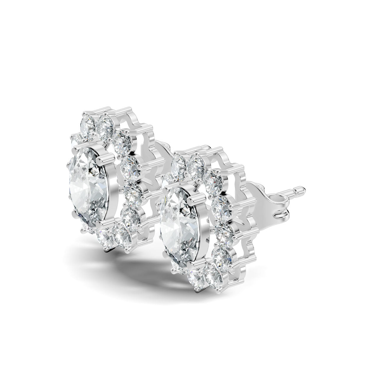 3.75 Ct. Oval Diamond Halo Earrings (GJSER-183) 7
