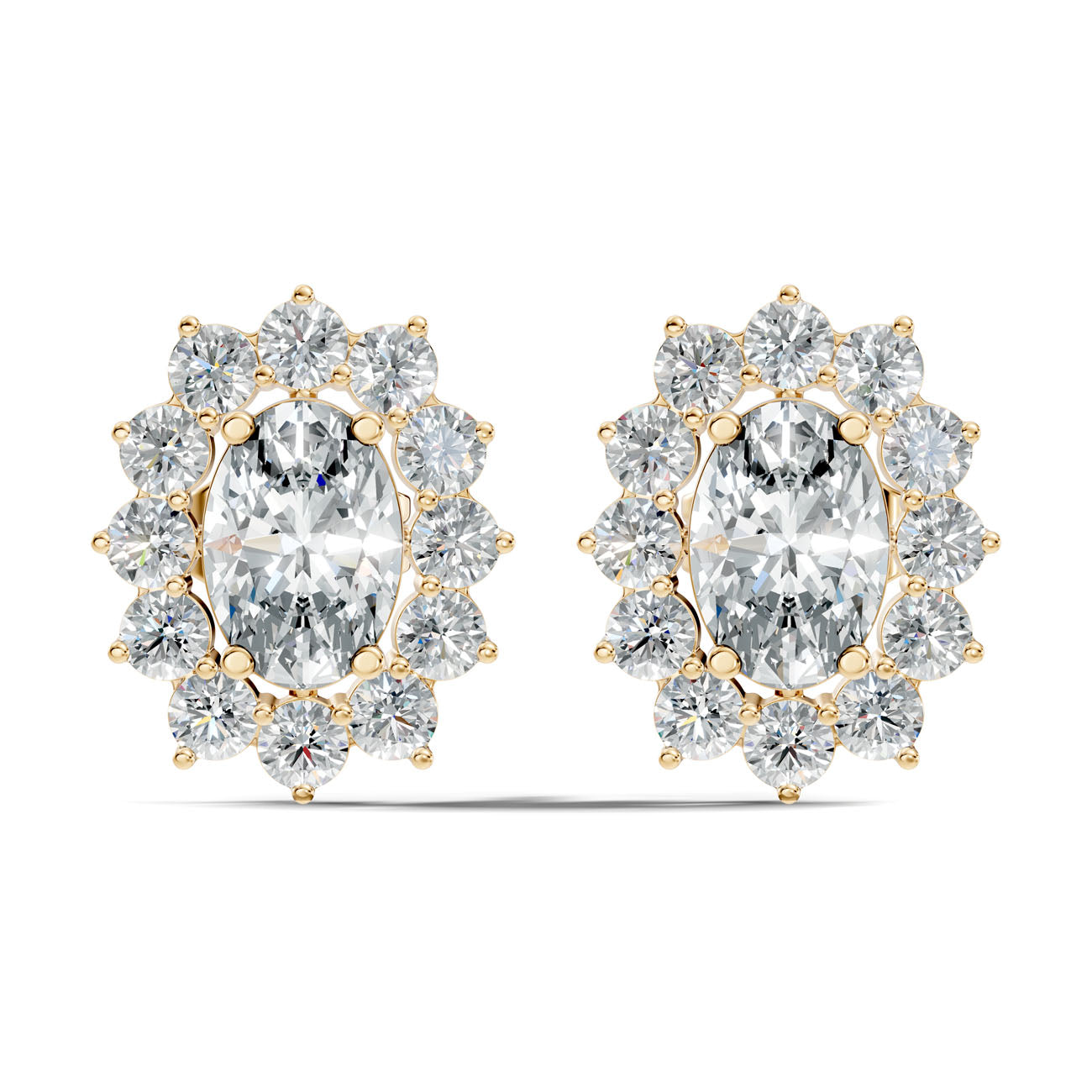 3.75 Ct. Oval Diamond Halo Earrings (GJSER-183) 3