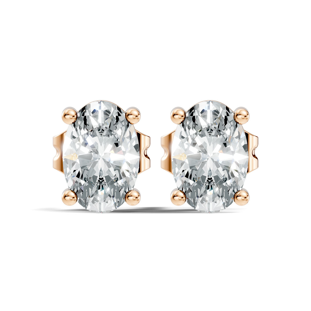 .75 Ct. Oval Diamond Solitaire Stud Earrings in Four-Prong Setting (GJSER-258) 6
