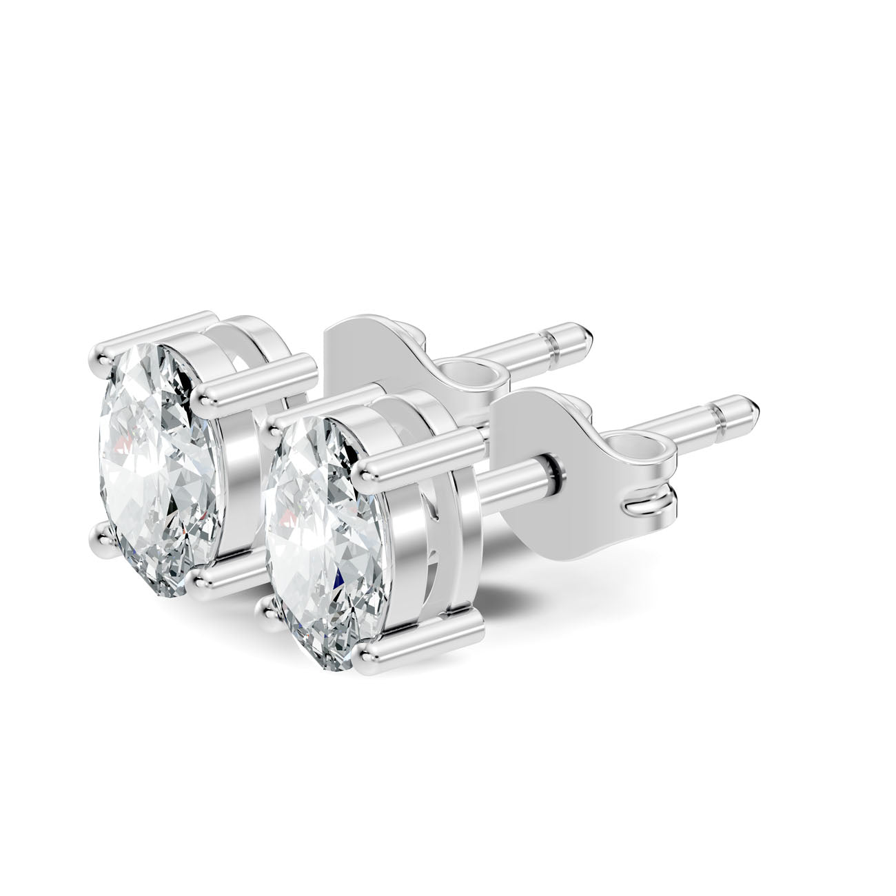 .75 Ct. Oval Diamond Solitaire Stud Earrings in Four-Prong Setting (GJSER-258) 10
