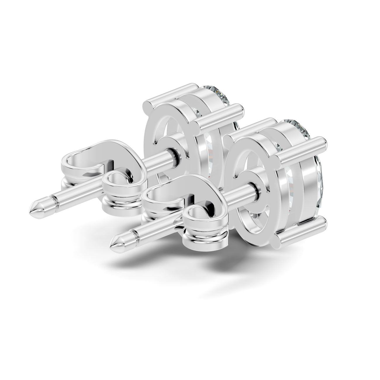 .75 Ct. Oval Diamond Solitaire Stud Earrings in Four-Prong Setting (GJSER-258) 12